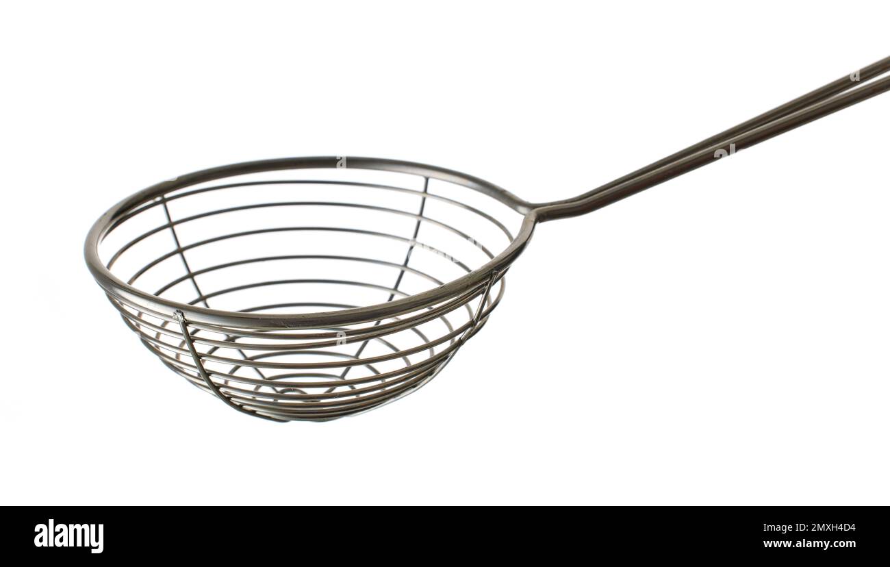 small strainer for bubble tea jelly balls isolated on white background Stock Photo