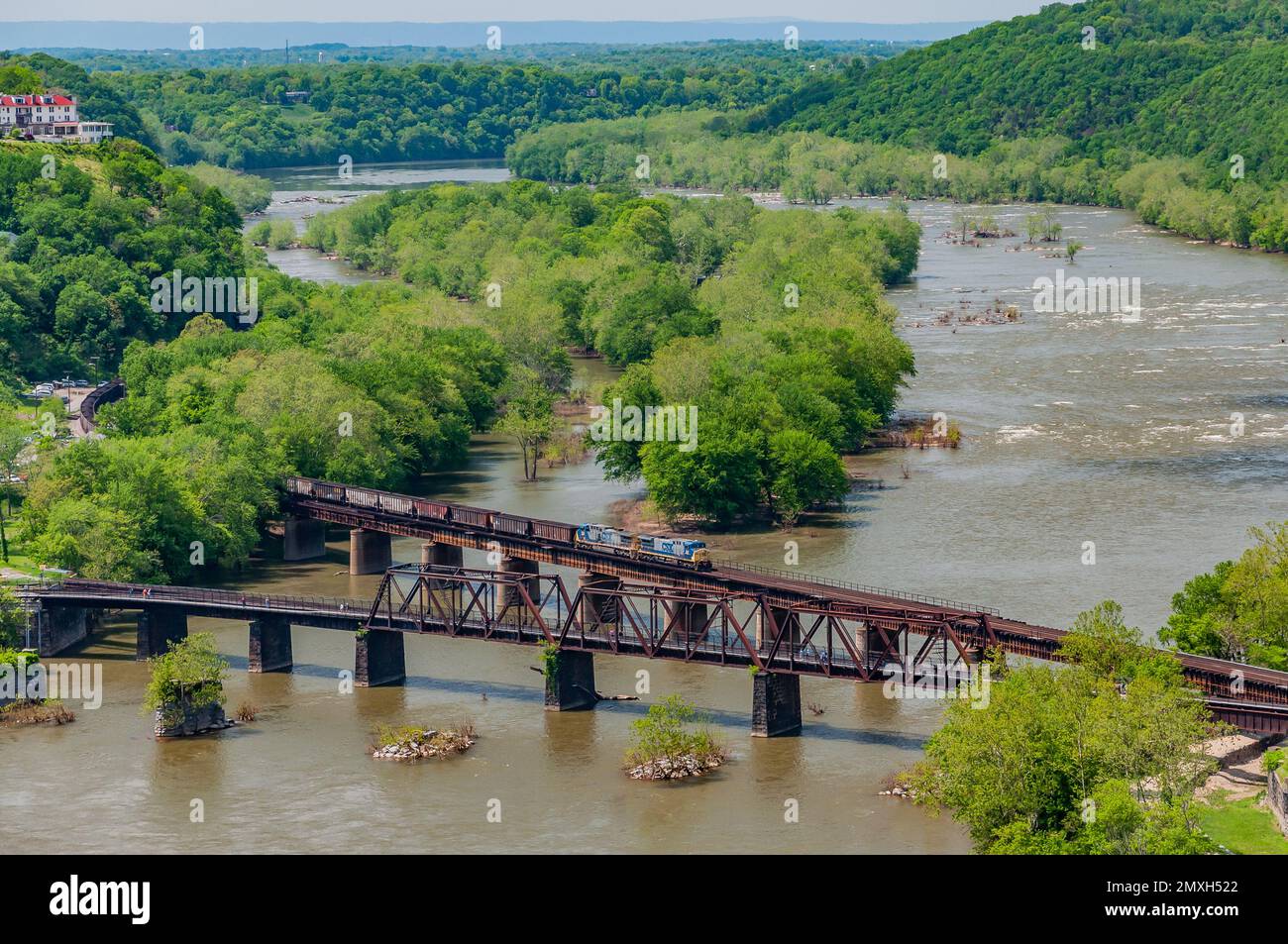 View of Train on Bridge from the Split Rock Overlook, Loudoun Heights