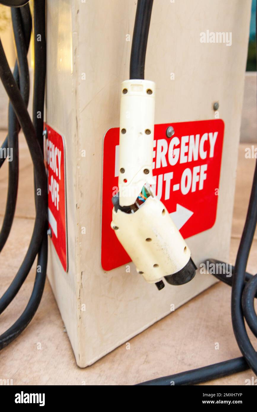 Broken EV Charging Station Stock Photo