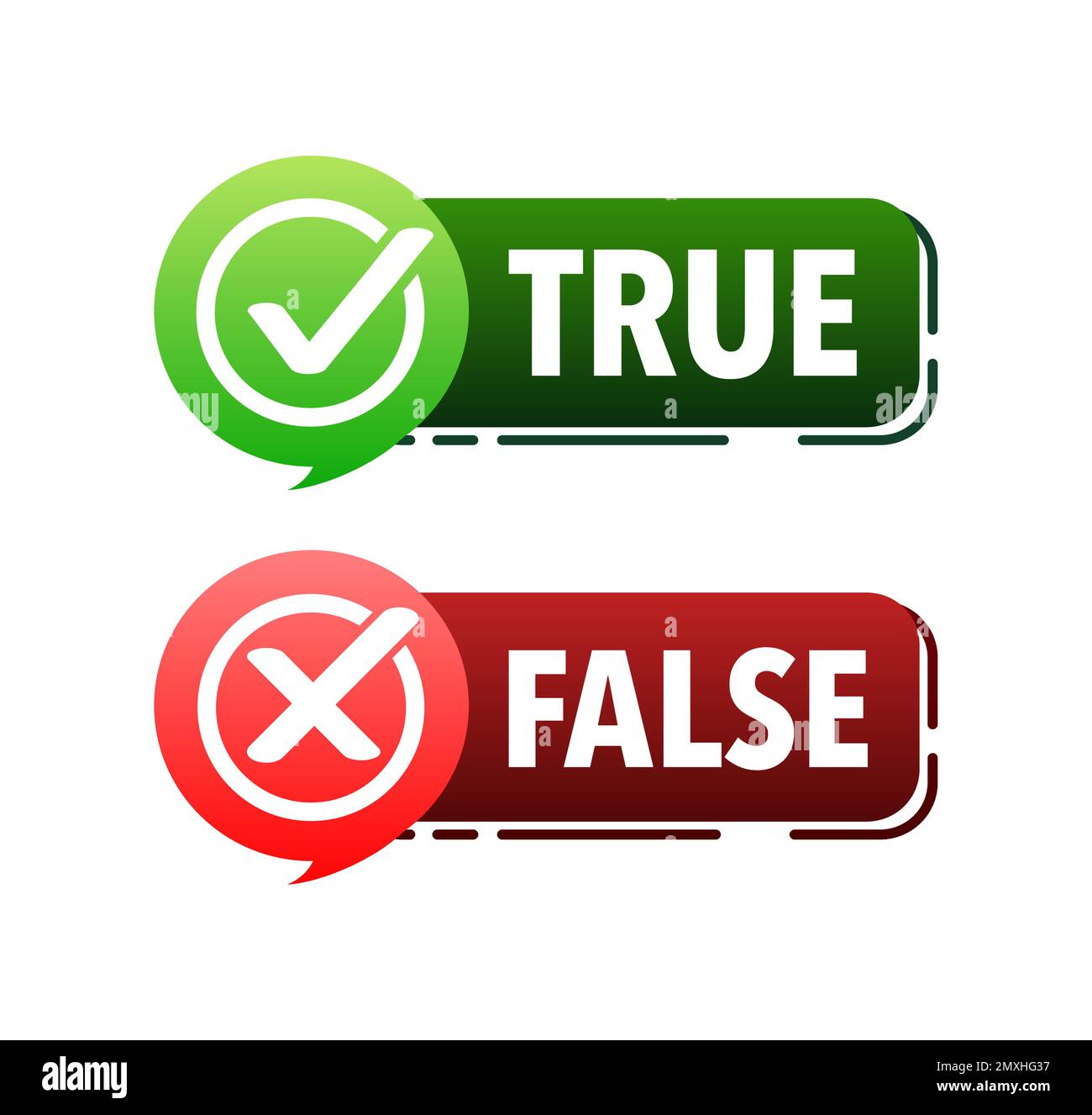 True false label, sign. Check mark and cross Stock Vector Image & Art
