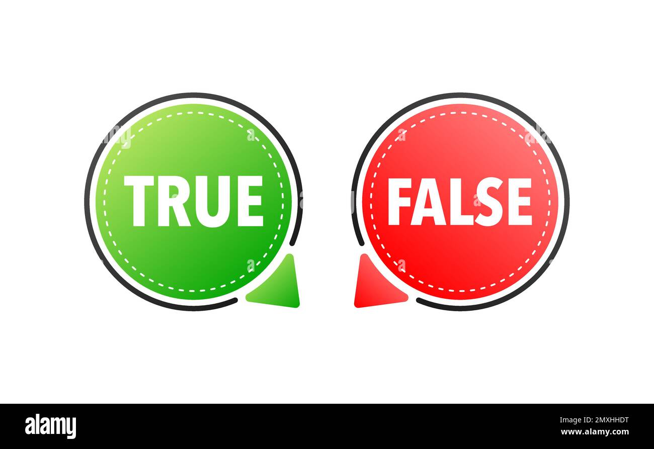 True false label, sign. Check mark and cross Stock Vector Image & Art