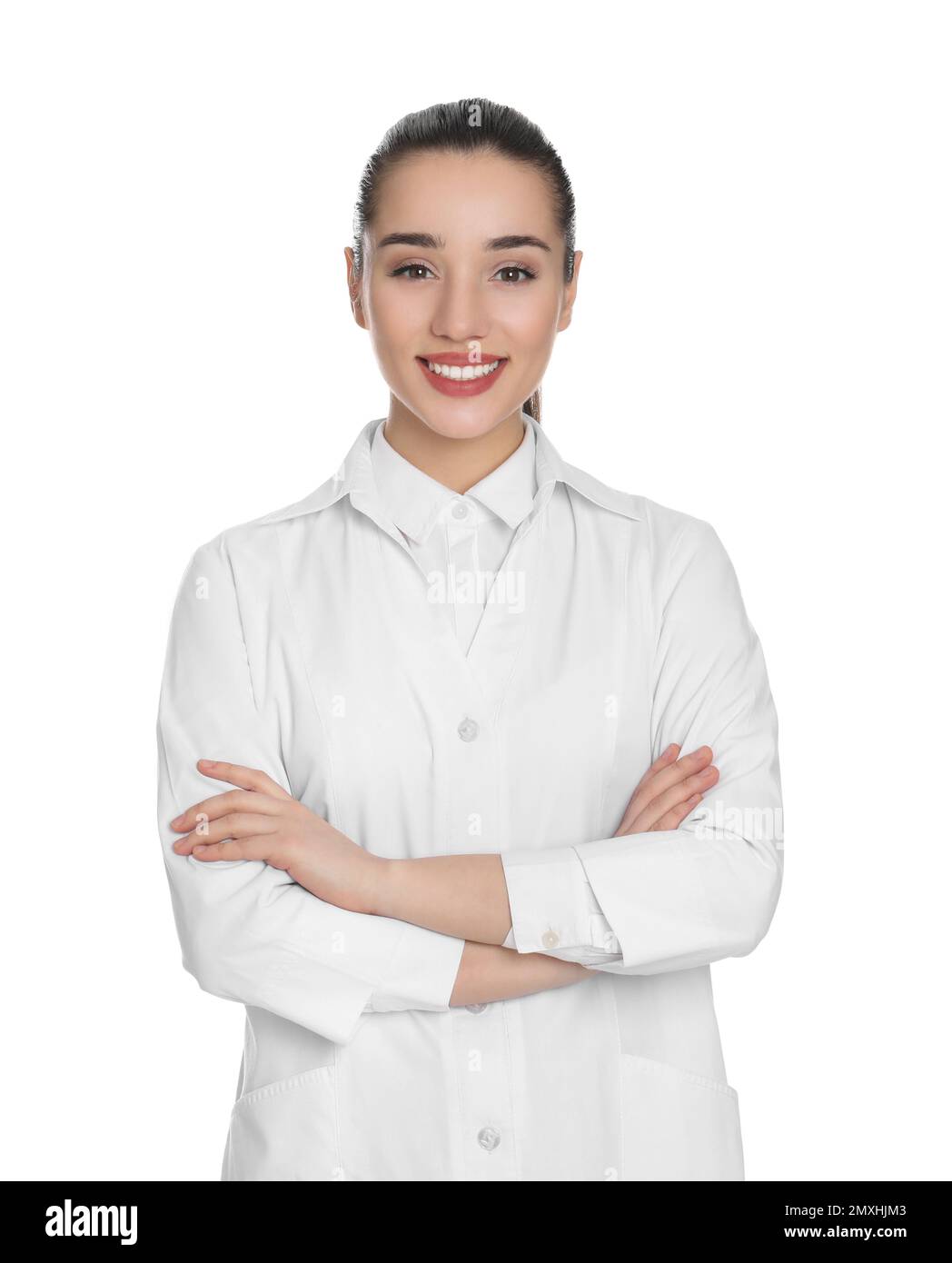Woman in lab coat hi-res stock photography and images - Alamy