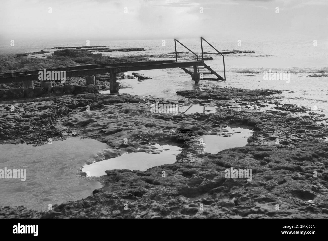 The rocks and the scenic scenery Black and White Stock Photos & Images ...
