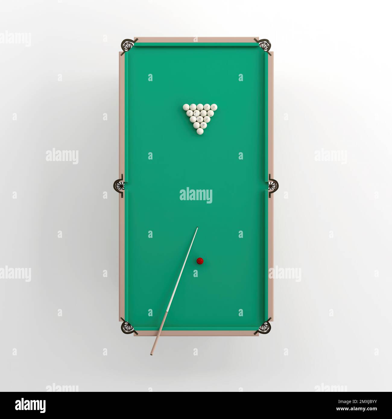 A 3D rendering of billiard table in white background Stock Photo Alamy