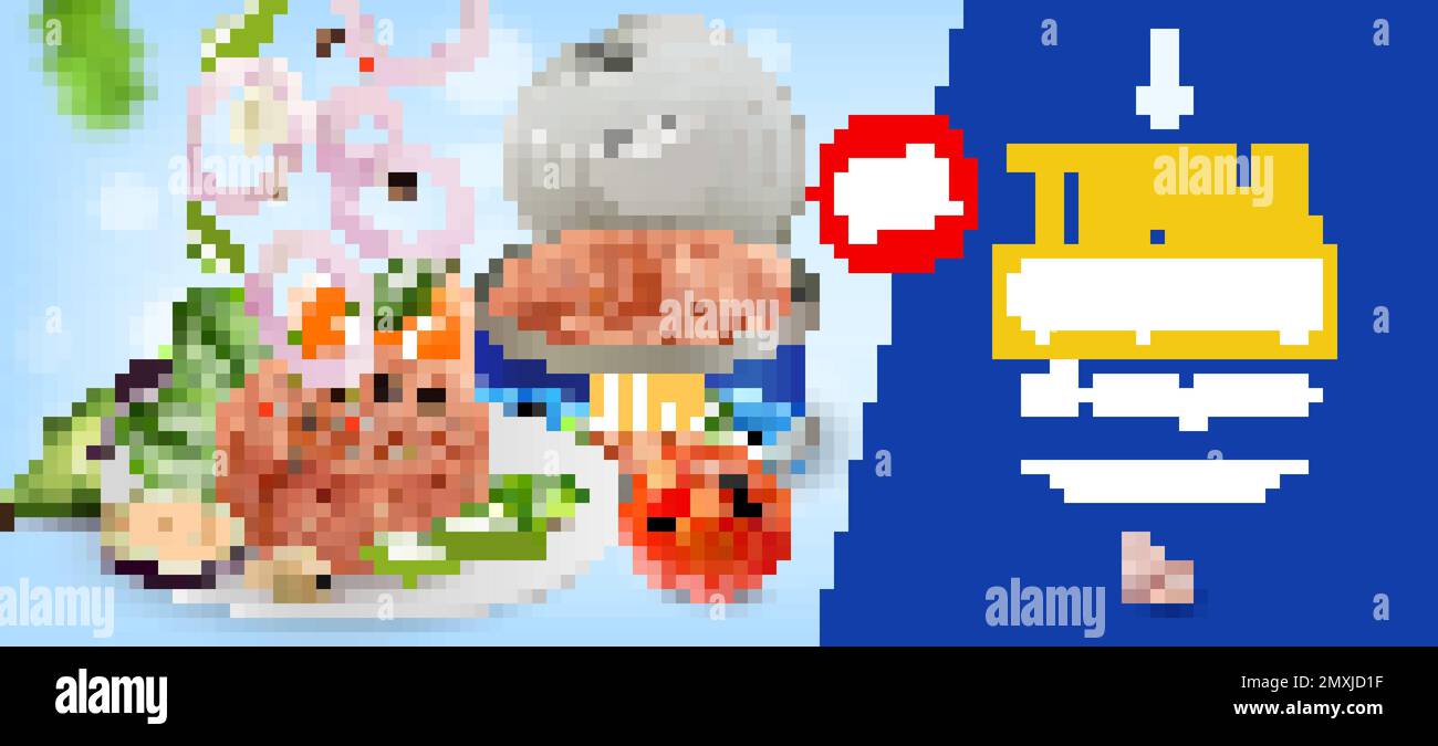 Realistic tuna canned horizontal poster with tuna chunks in own juice