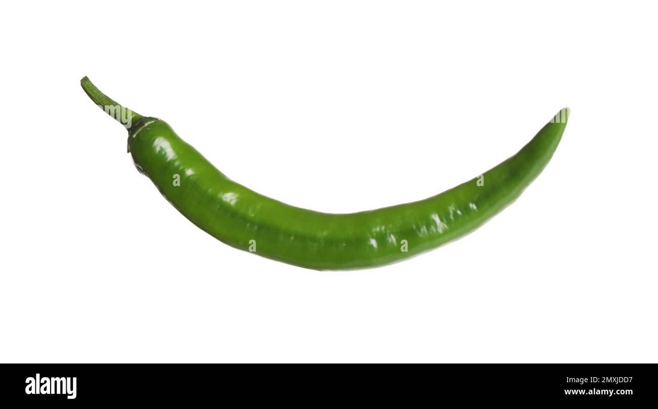 Green hot chili pepper isolated on white Stock Photo - Alamy