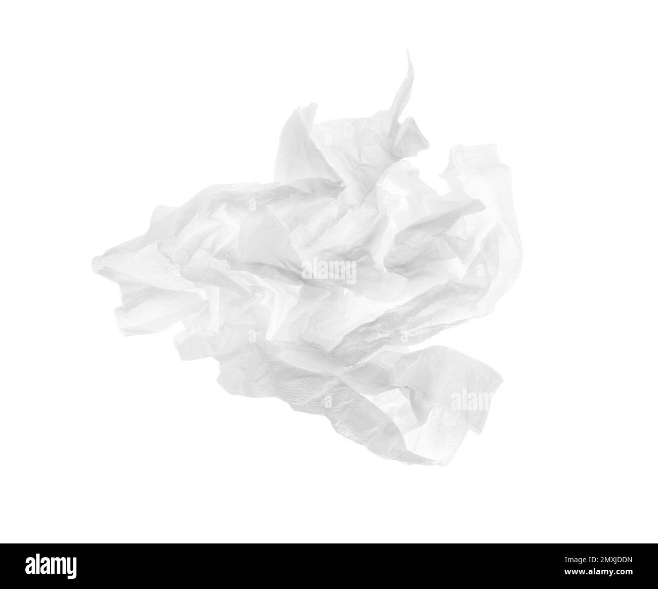 Used crumpled paper tissue isolated on white, top view Stock Photo Alamy