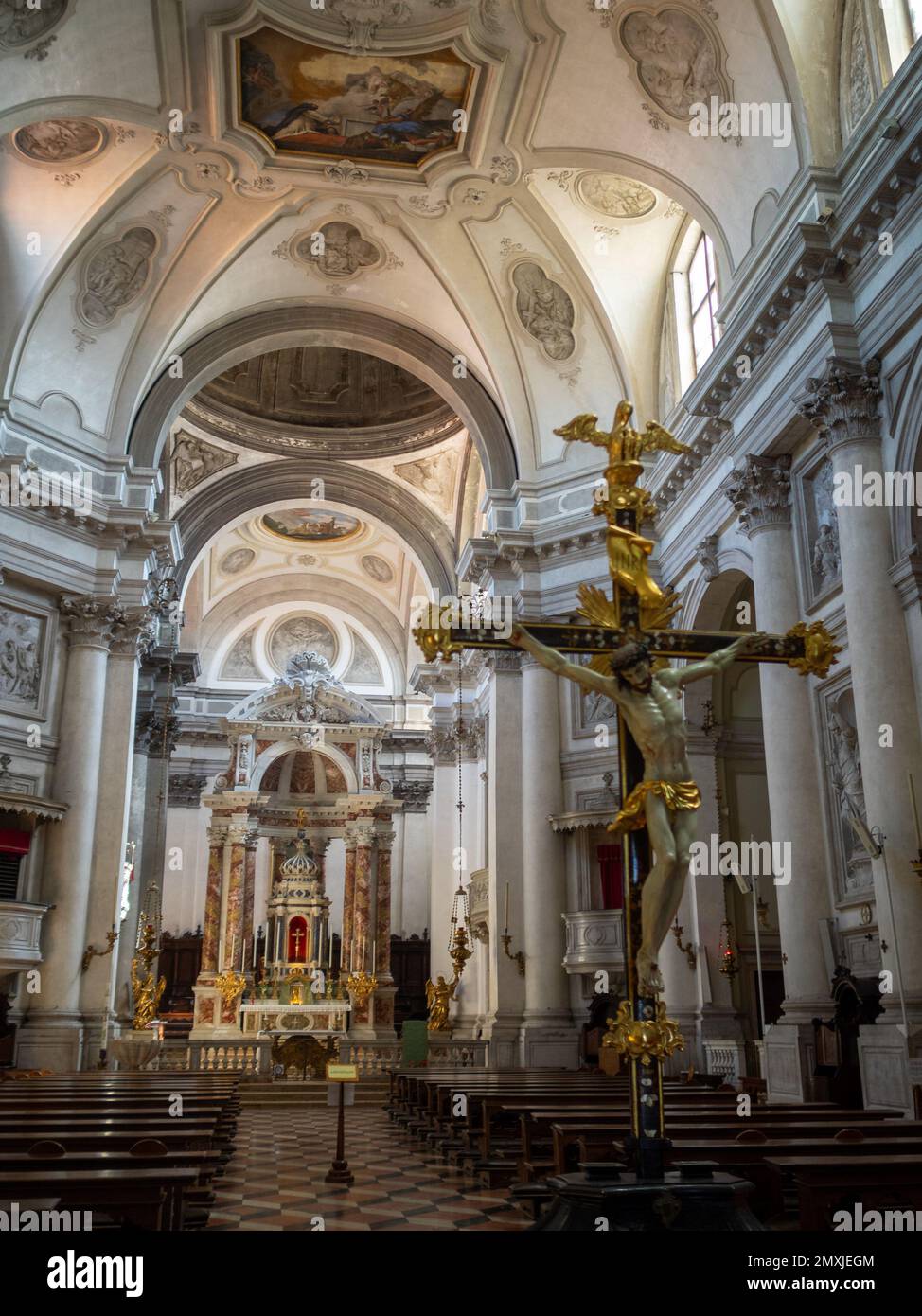 Gesuati Church interior, Venice Stock Photo Alamy