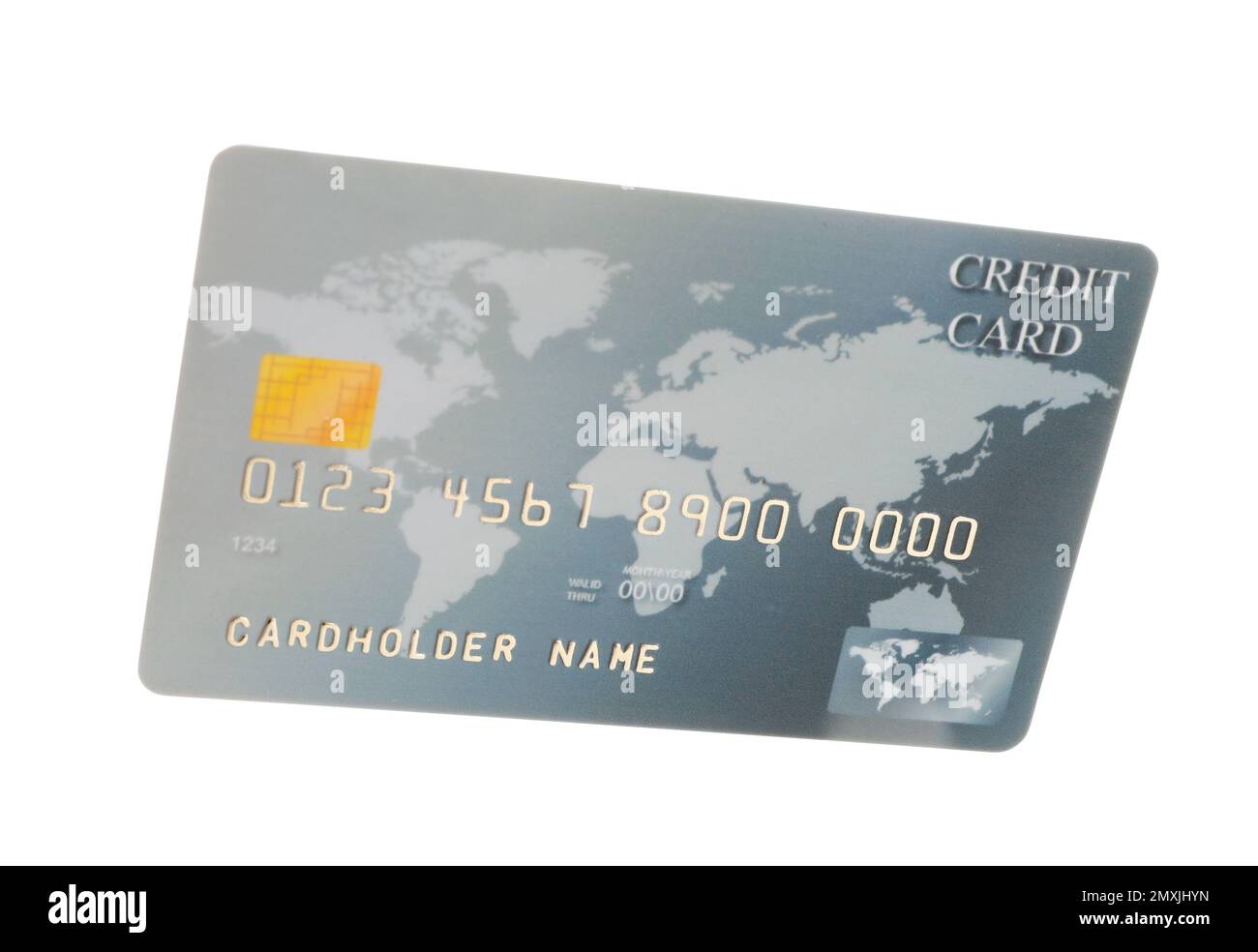 Grey Plastic Credit Card Isolated On White Stock Photo - Alamy