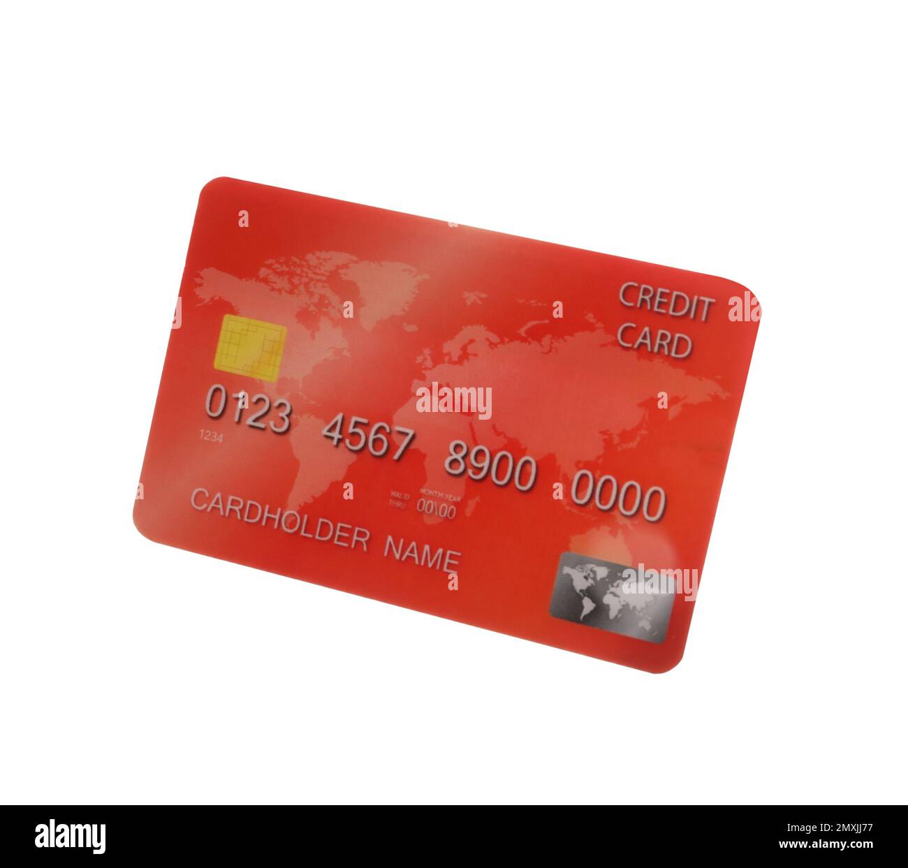 Red plastic credit card isolated on white Stock Photo Alamy
