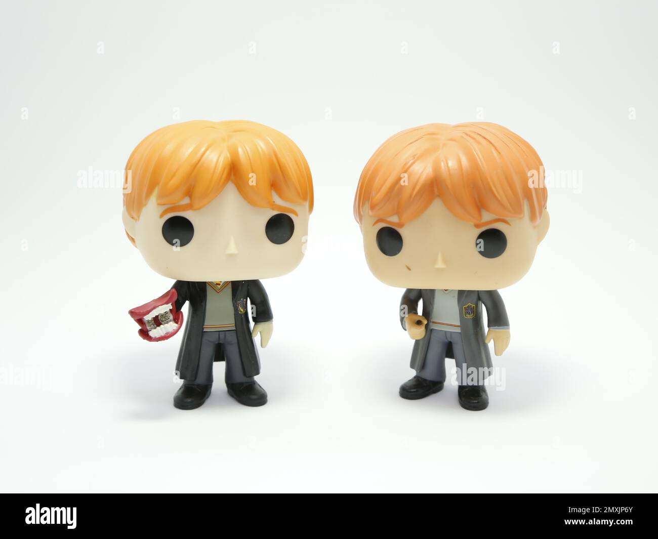 Two differents toys Funko pop Ron Weasley. Funko pop. Toys for kids.  Characters of the movie. hogwarts. Students of magic and sorcery Stock  Photo - Alamy