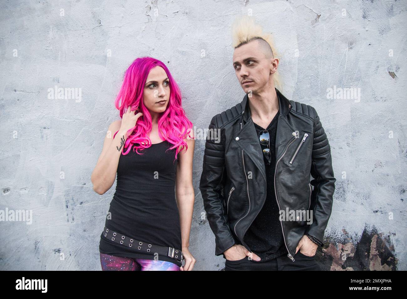 Ariel Bloomer, left, and Shawn Jump of Icon For Hire pose at The