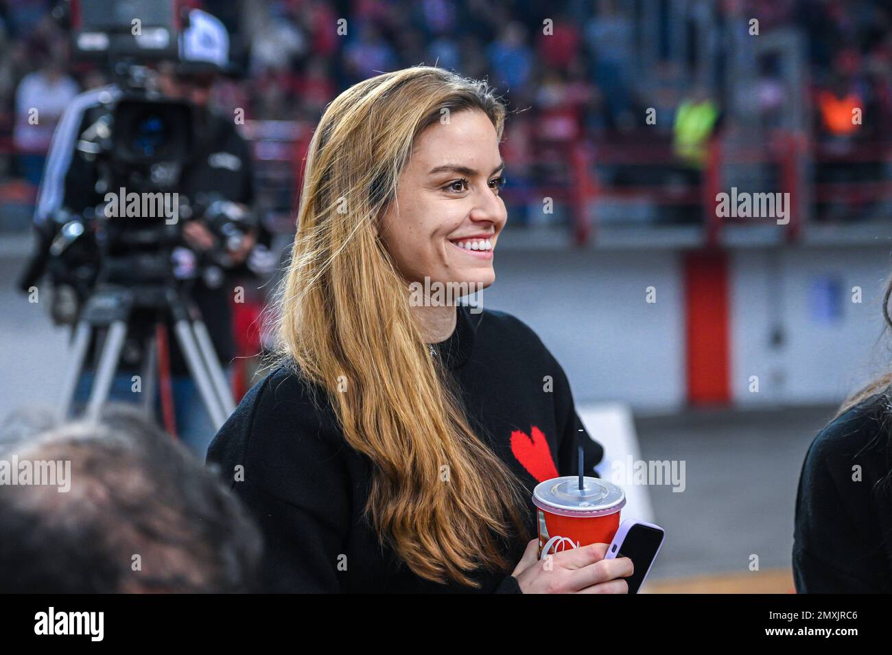 Greek professional tennis player MARIA SAKKARI during the Euroleague, Round  23, match between Olympiacos Piraeus and Anadolu Efes at Peace and Friends  Stock Photo - Alamy