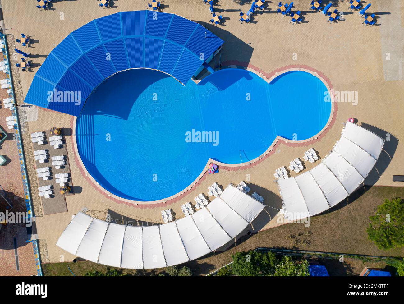 Aerial view of swimming pool on sunny day Stock Photo - Alamy
