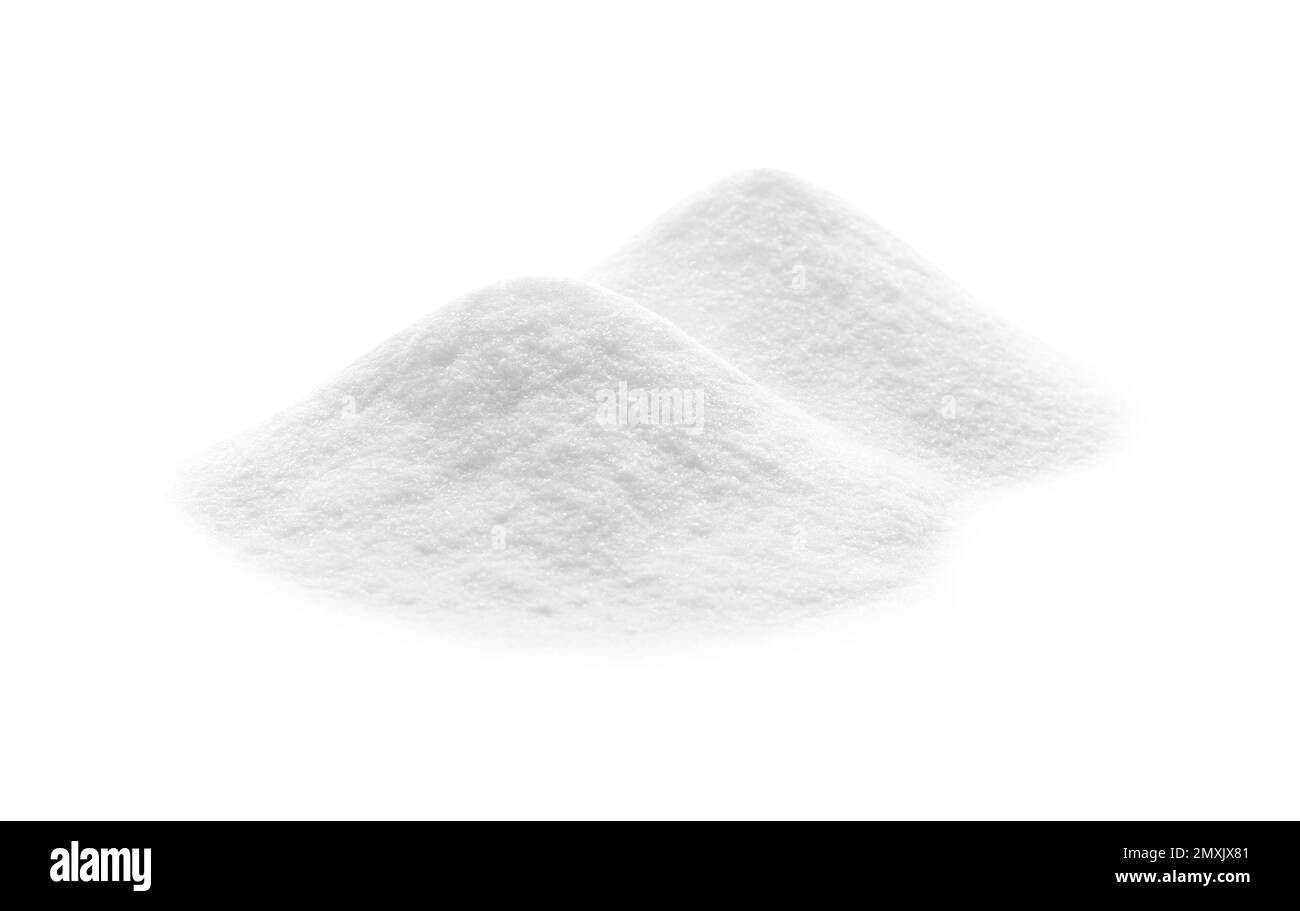 Piles of baking soda isolated on white Stock Photo Alamy