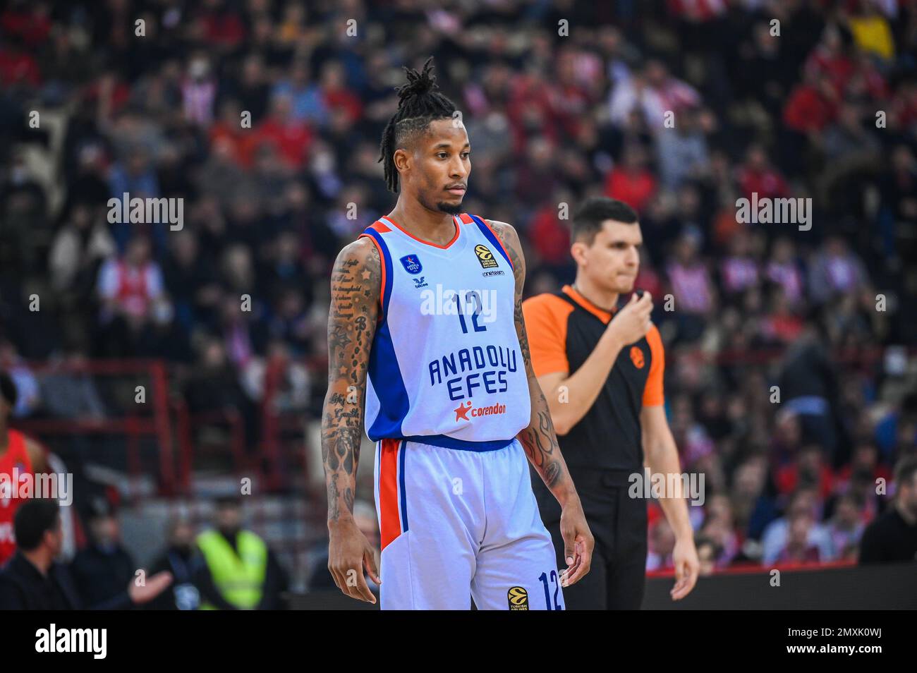 Athens, Lombardy, Greece. 3rd Feb, 2023. 12 WILL CLYBURN of Anadolu Efes  during the Euroleague, Round 23, match between Olympiacos Piraeus and  Anadolu Efes at Peace and Friendship Stadium on February 3,