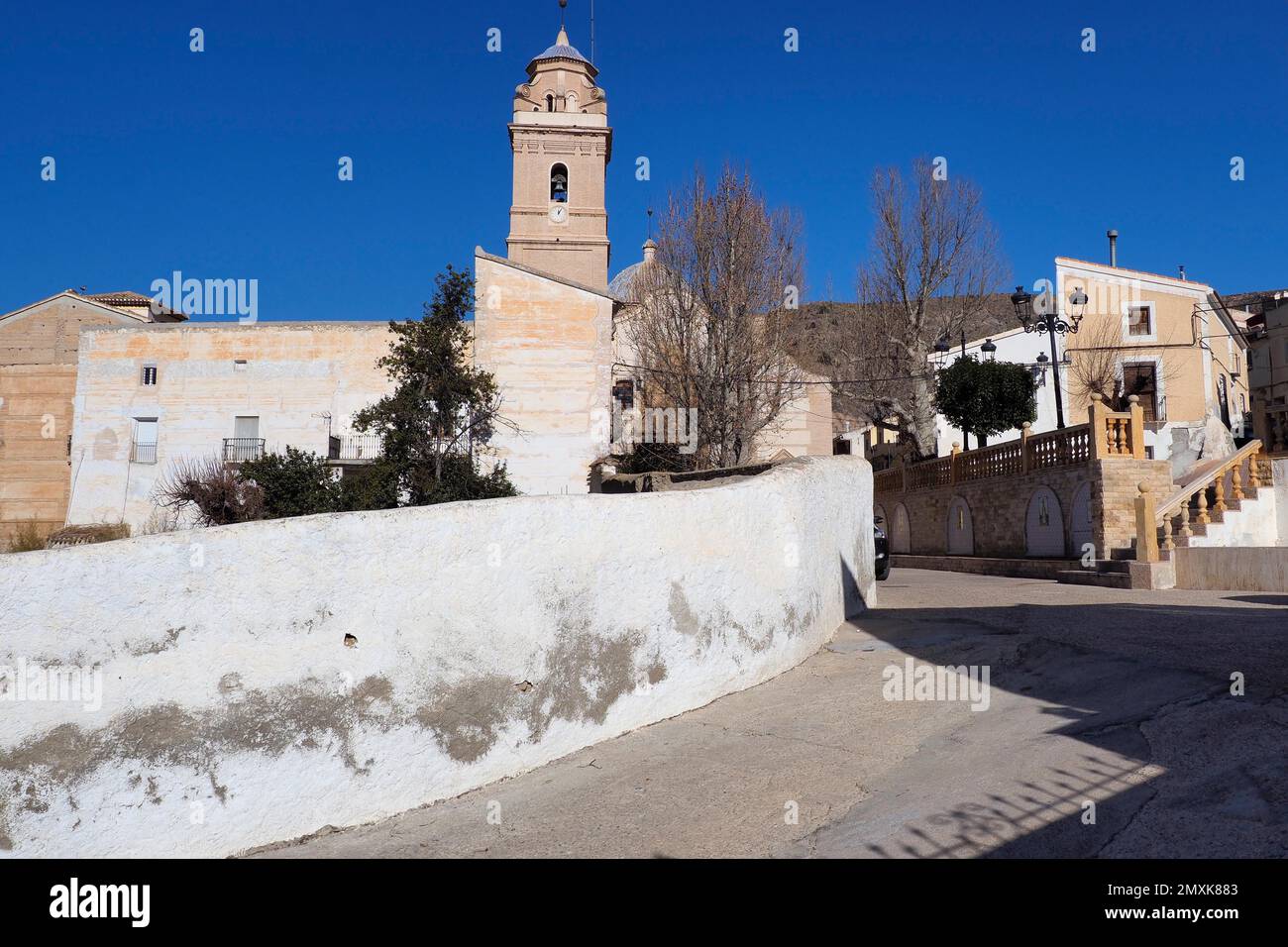 Church and district of Oria, Andalusia, Spain, Europe Stock Photo