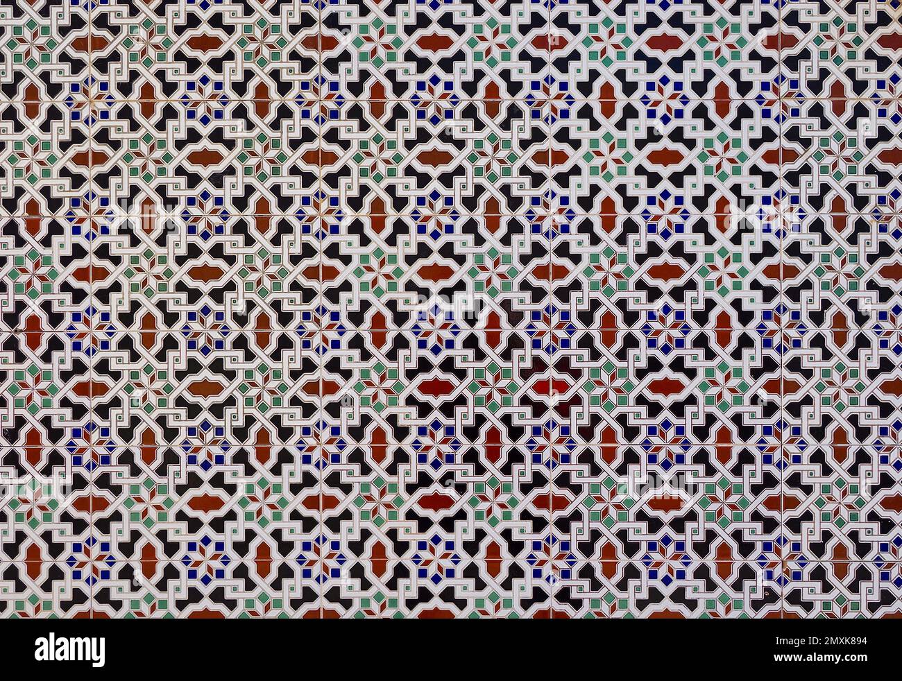 Moorish Tile Wall, Moorish Tile Pattern, Andalusia, Spain, Europe Stock Photo