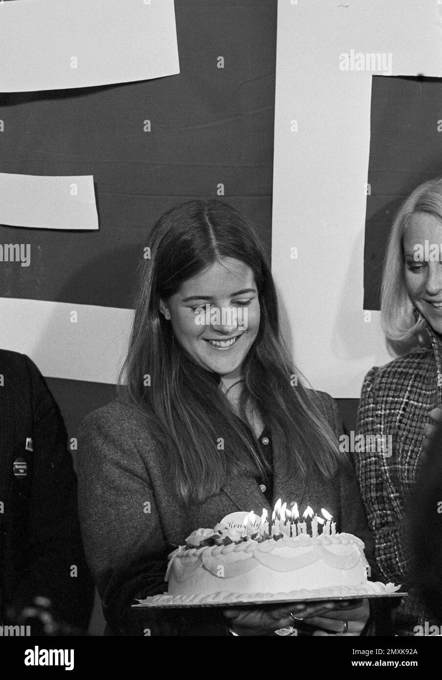 Kara Kennedy, left, daughter of Sen. Edward M. Kennedy, celebrates her