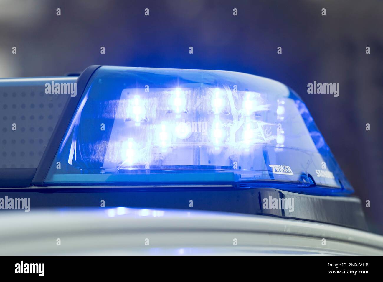 Police patrol car, blue light, LED lighting, Baden-Württemberg, Germany, Europe Stock Photo
