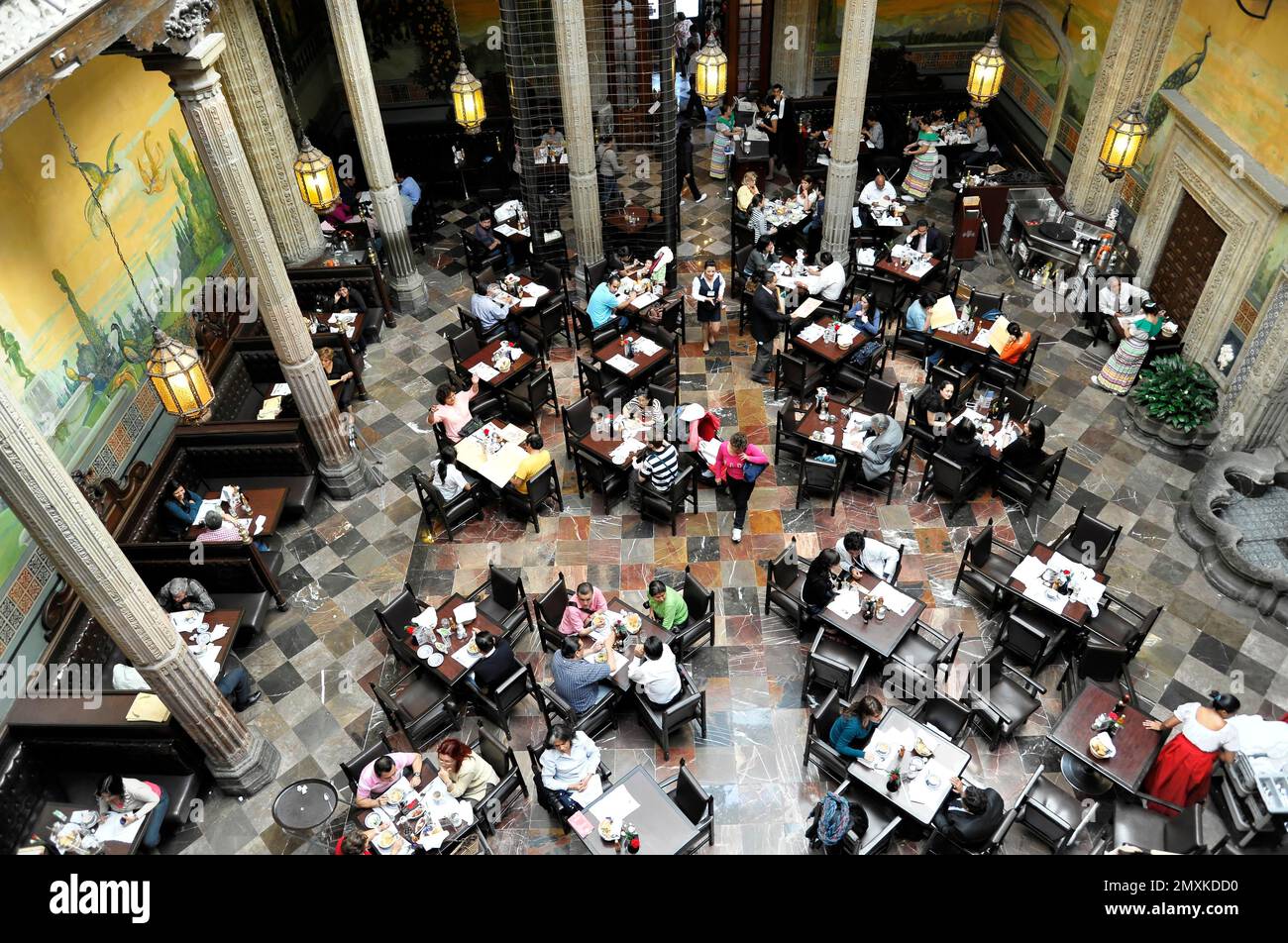 Cafe in the centre of Mexico City, Mexico, Central America Stock Photo