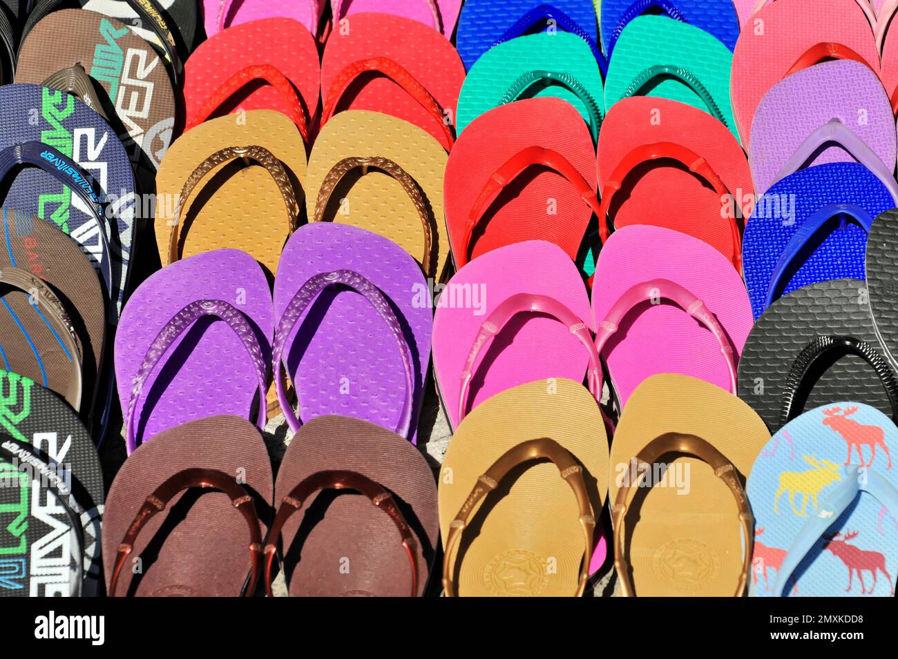 Sandals, street vendors, Bhaktapur, Kathmandu, Kathmandu Valley, Nepal
