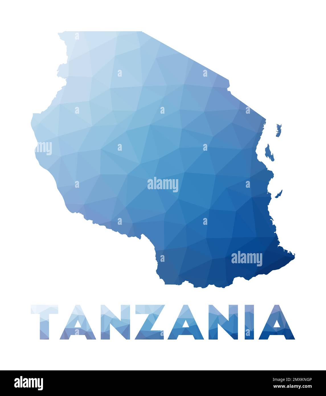 Tanzania polygonal map hi-res stock photography and images - Alamy
