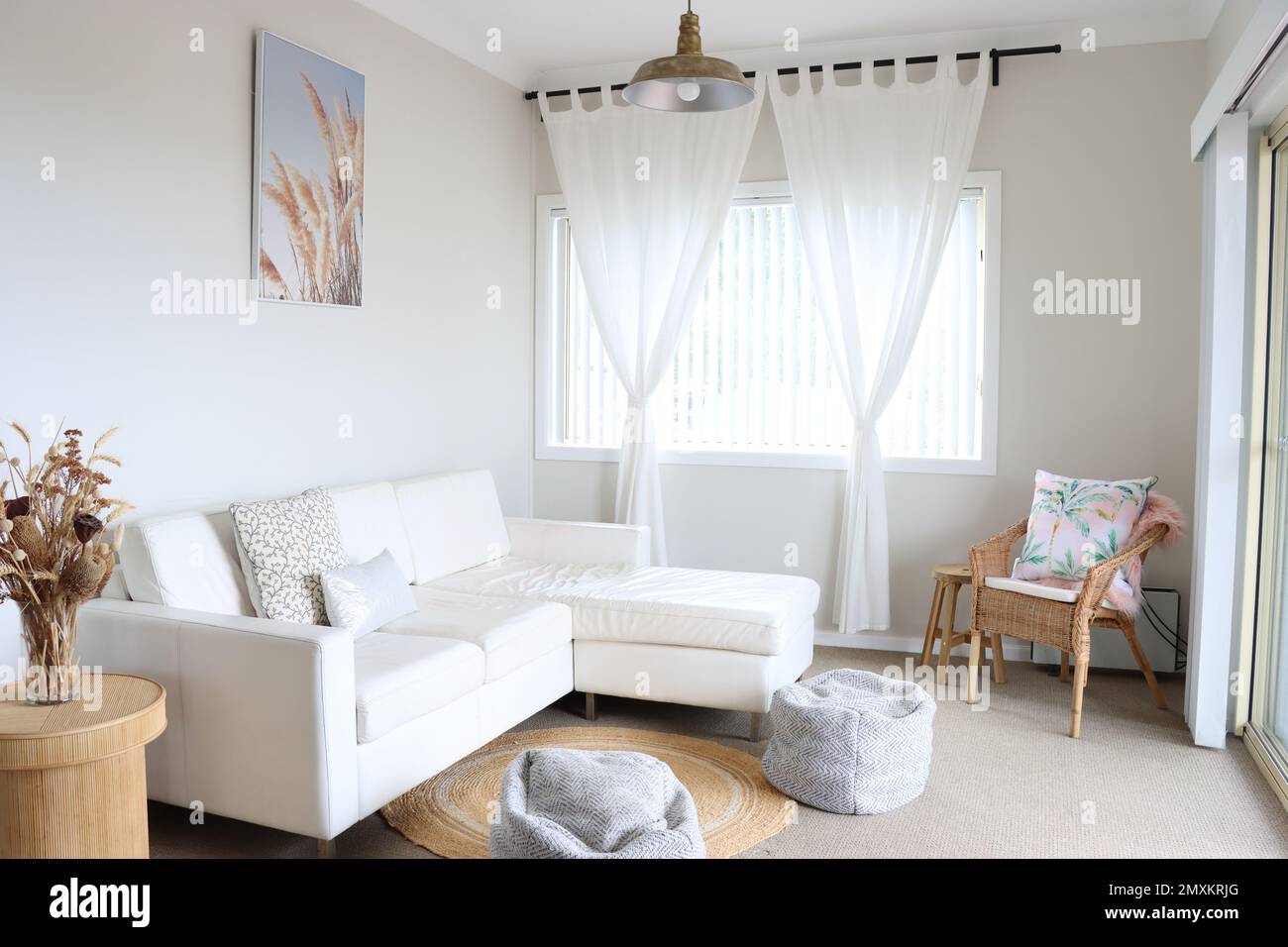 Neutral Modern Living Room Stock Photo