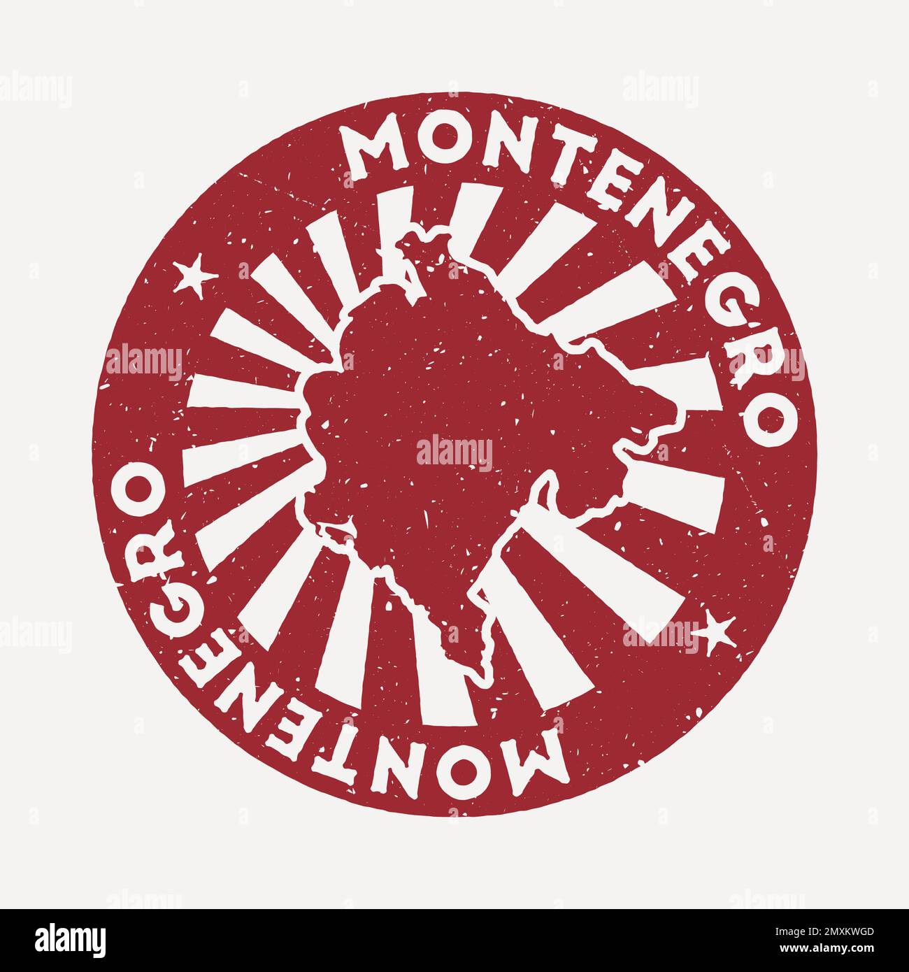 Montenegro stamp. Travel red rubber stamp with the map of the country ...