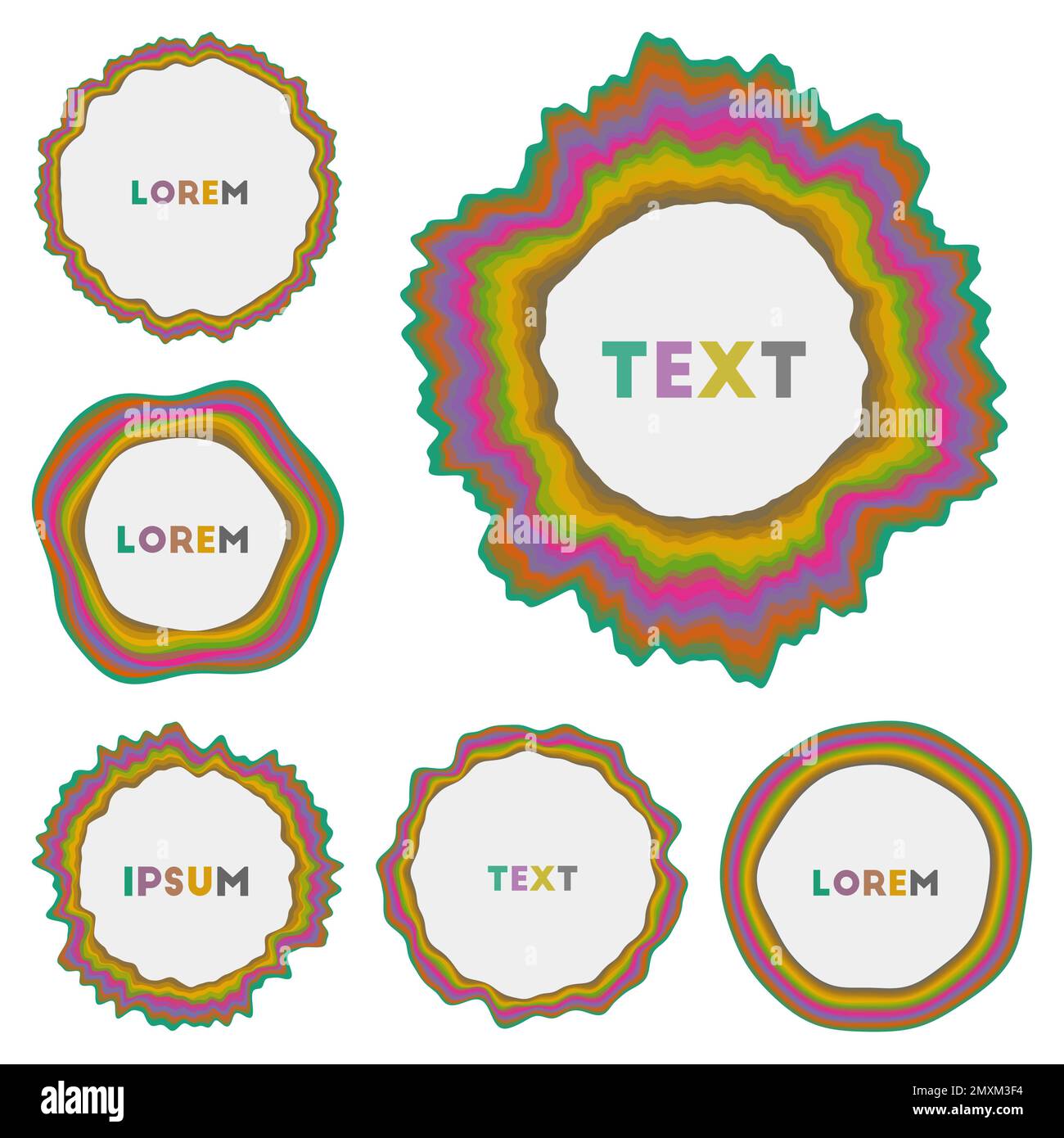 Colorful round abstract shapes. Appealing circular backgrounds. Superb