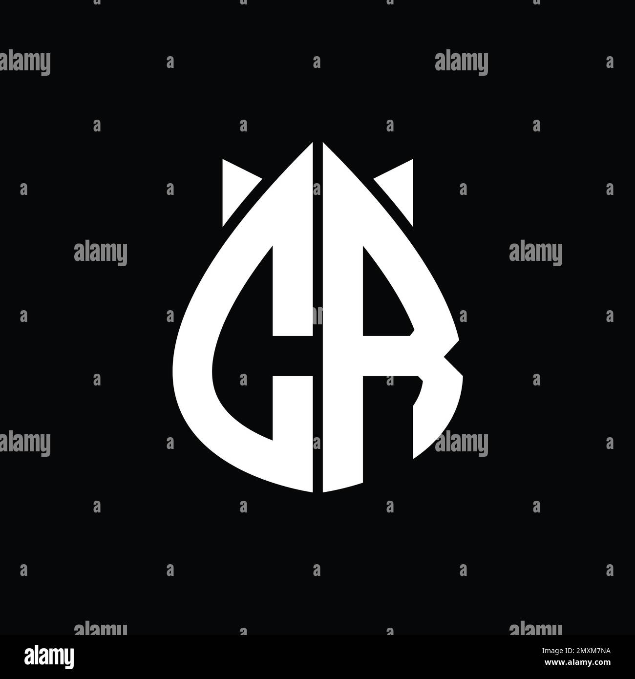 CR Logo monogram drops crown abstract shape vector images design ...