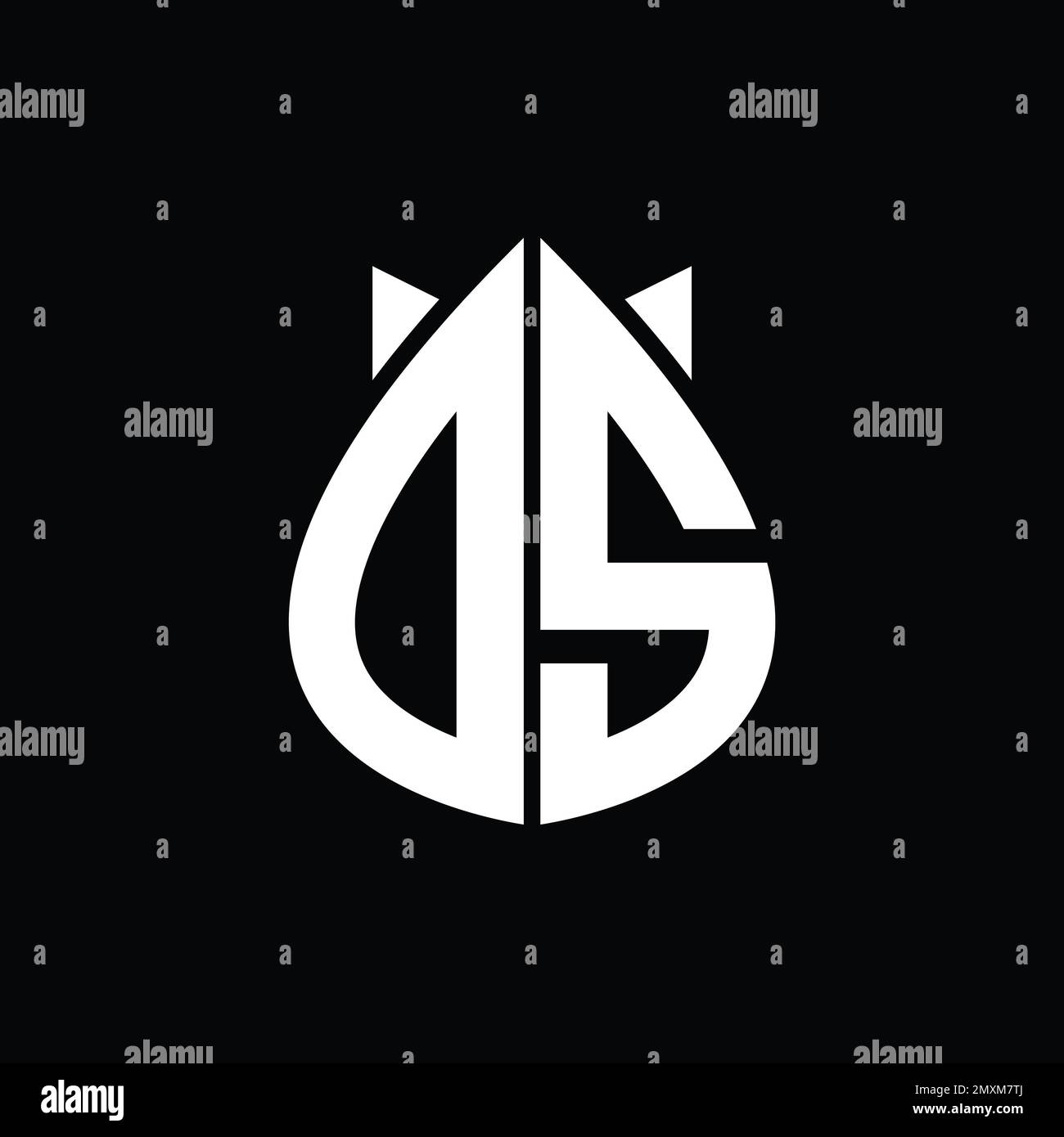 DS Logo monogram drops crown abstract shape vector images design ...