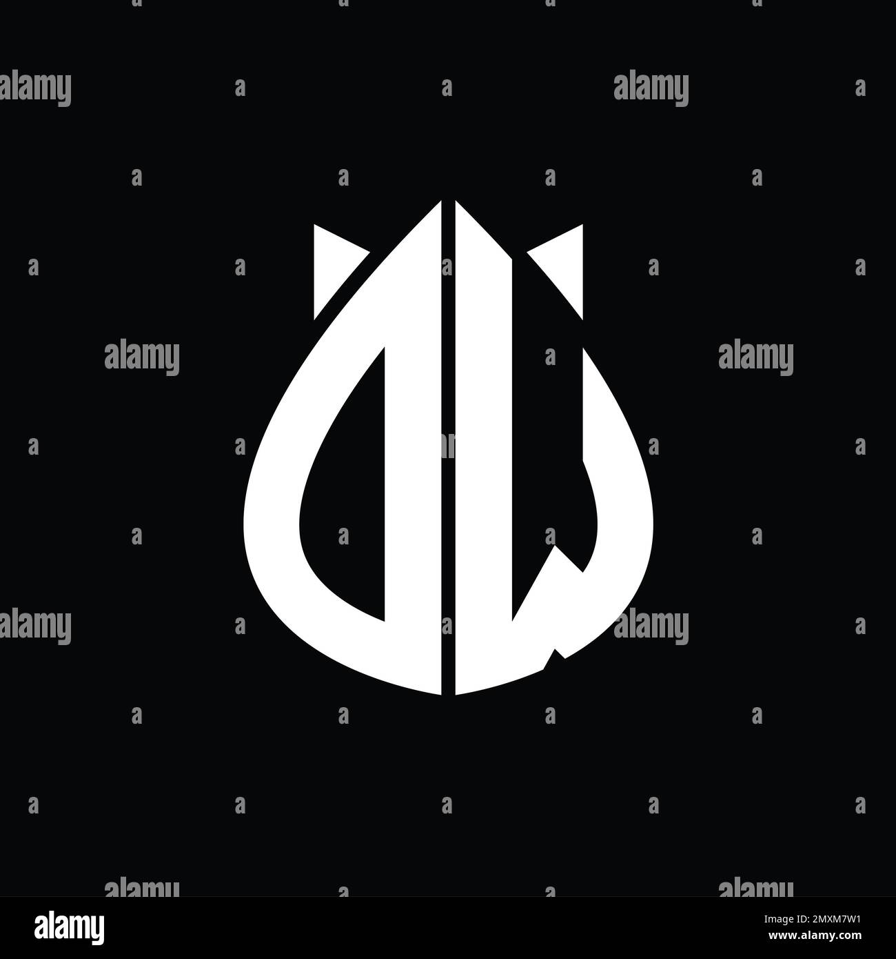 DW Logo monogram drops crown abstract shape vector images design ...