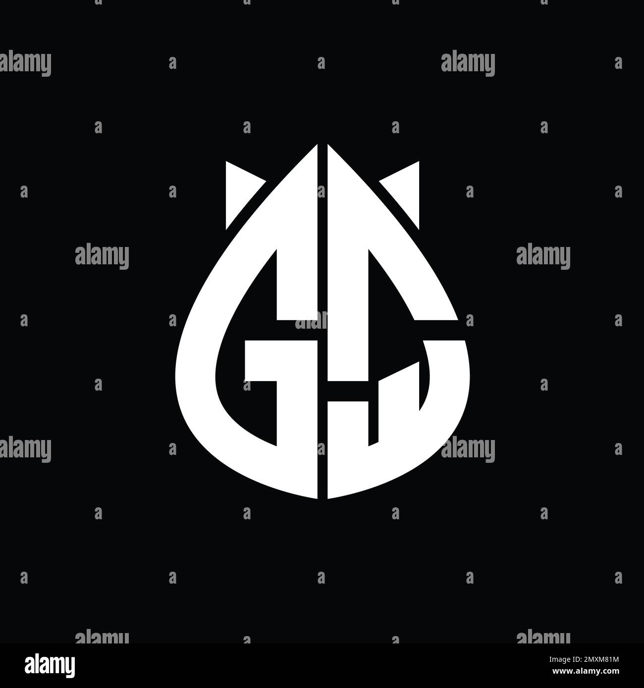 GQ Logo monogram drops crown abstract shape vector images design ...