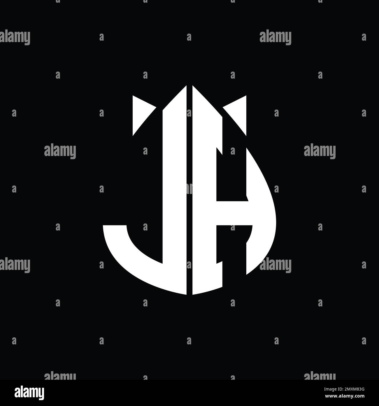 JH Logo monogram drops crown abstract shape vector images design ...