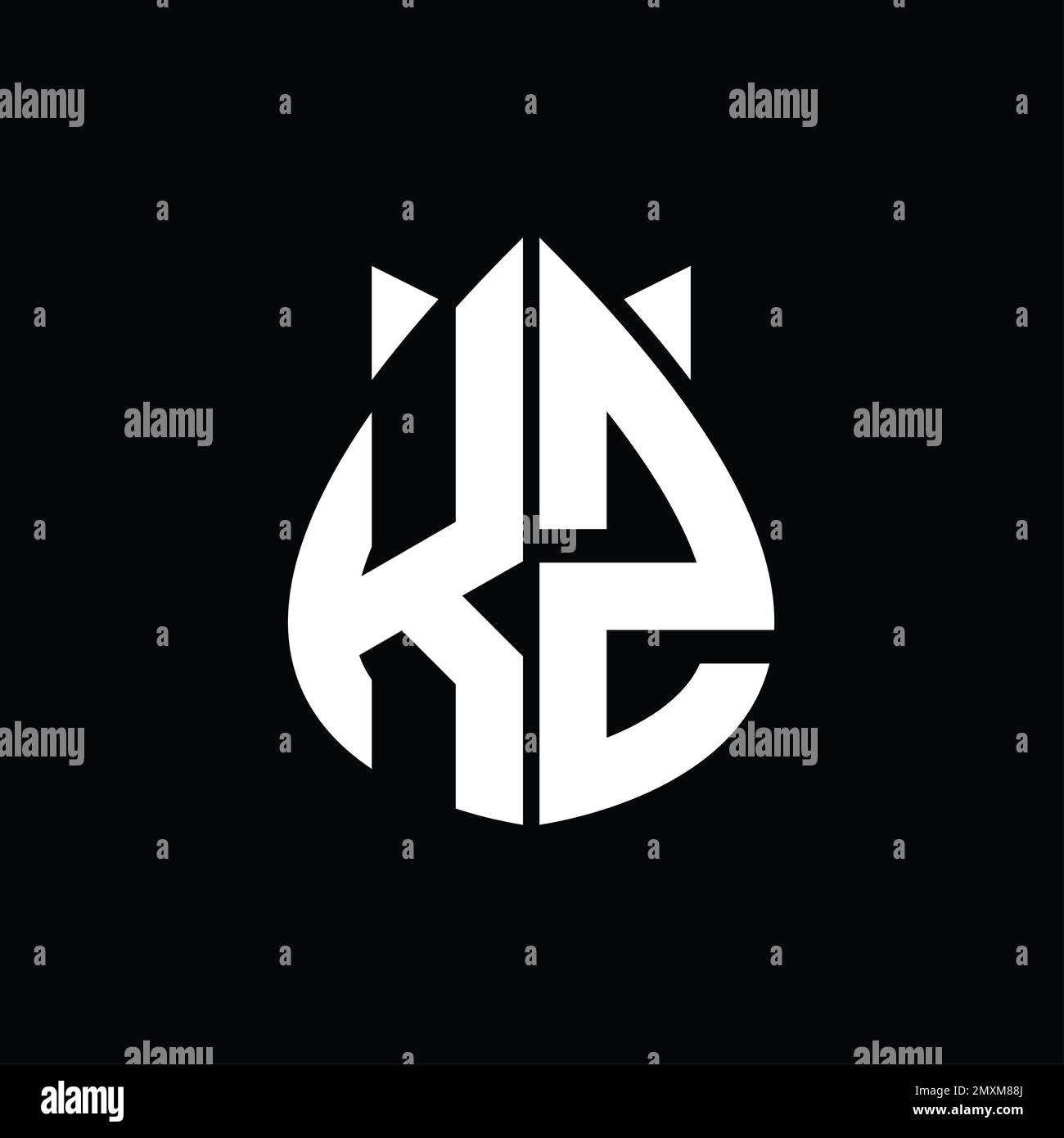 KZ Logo monogram drops crown abstract shape vector images design ...