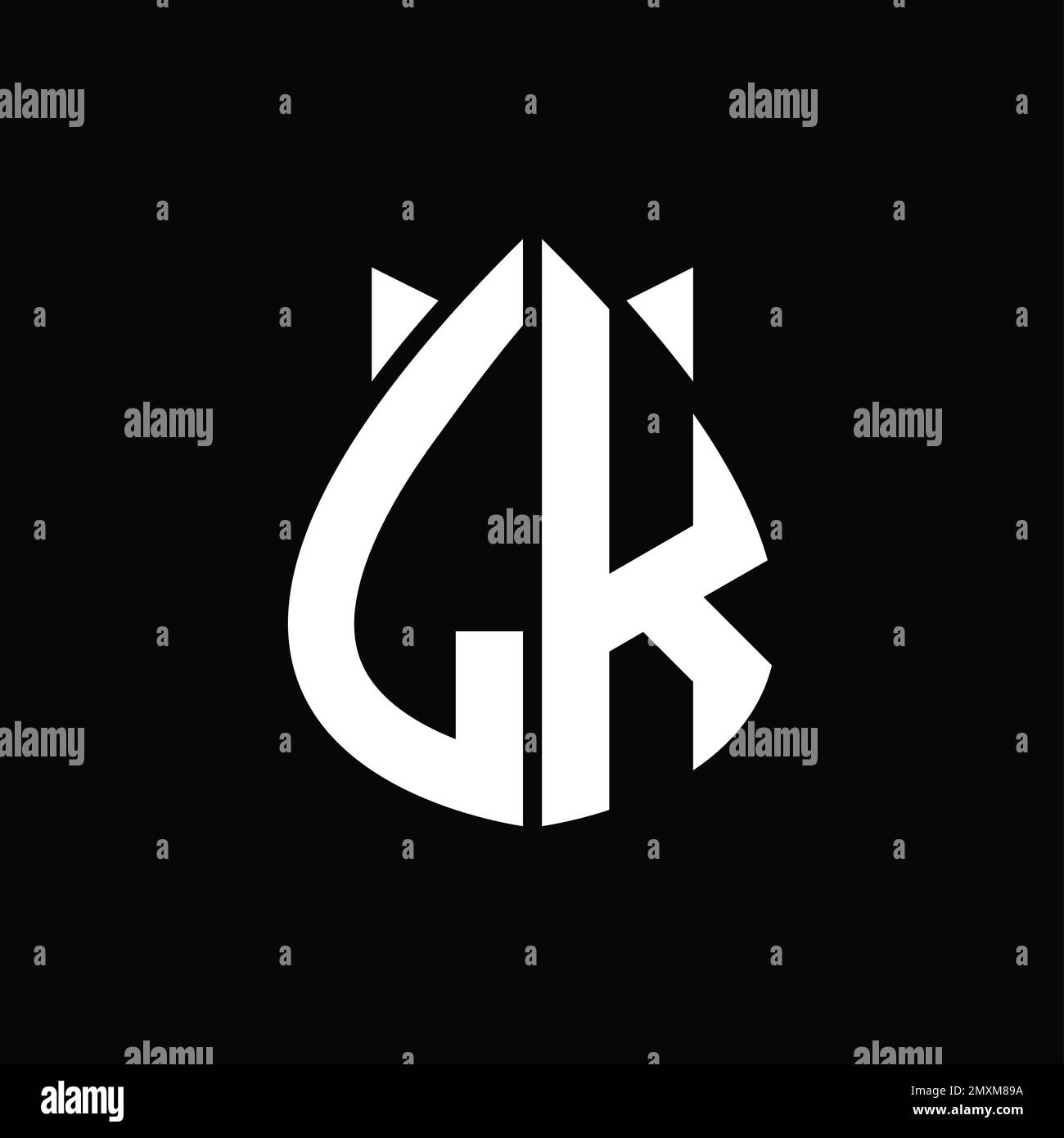 LK Logo monogram drops crown abstract shape vector images design ...