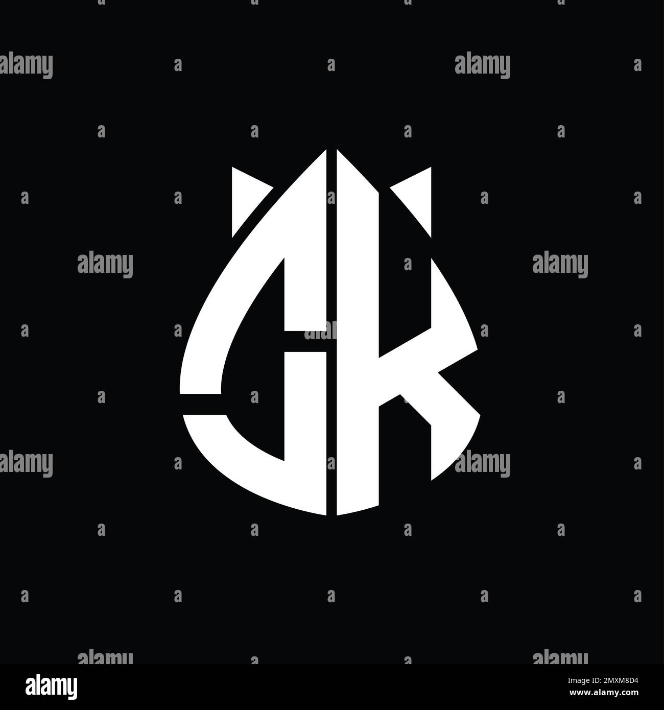 Ok logo monogram drops crown abstract shape vector images design