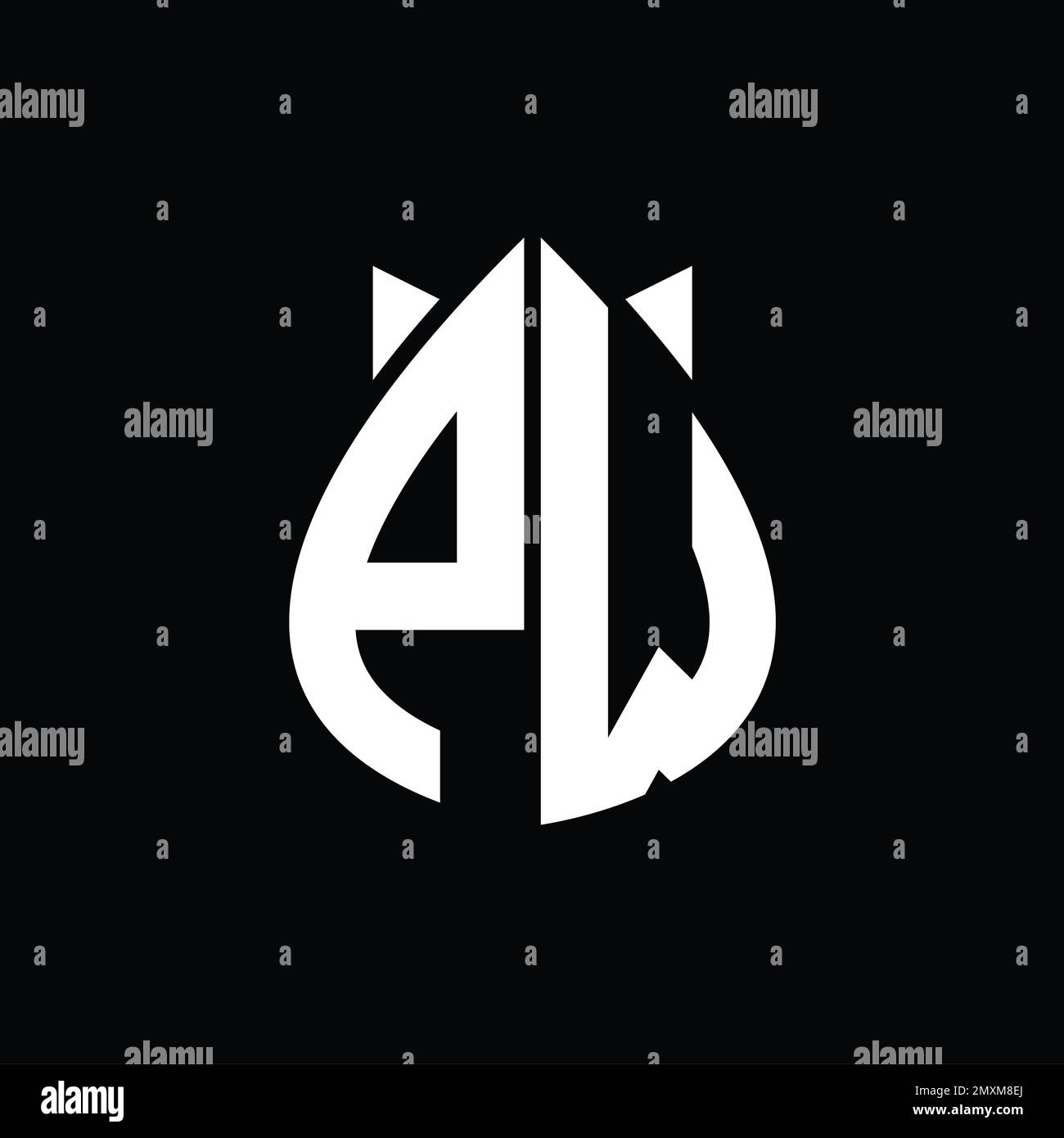 PW Logo monogram drops crown abstract shape vector images design ...