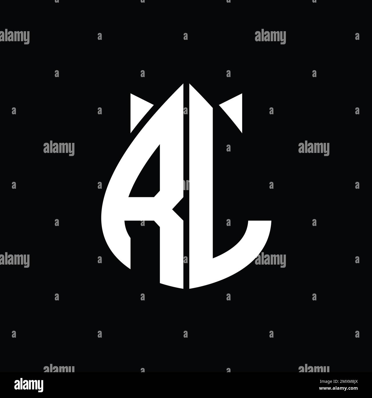 RL Logo monogram drops crown abstract shape vector images design ...