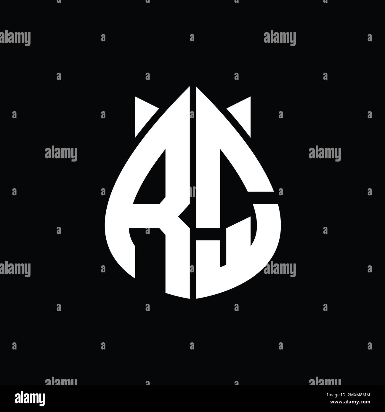 RQ Logo monogram drops crown abstract shape vector images design ...