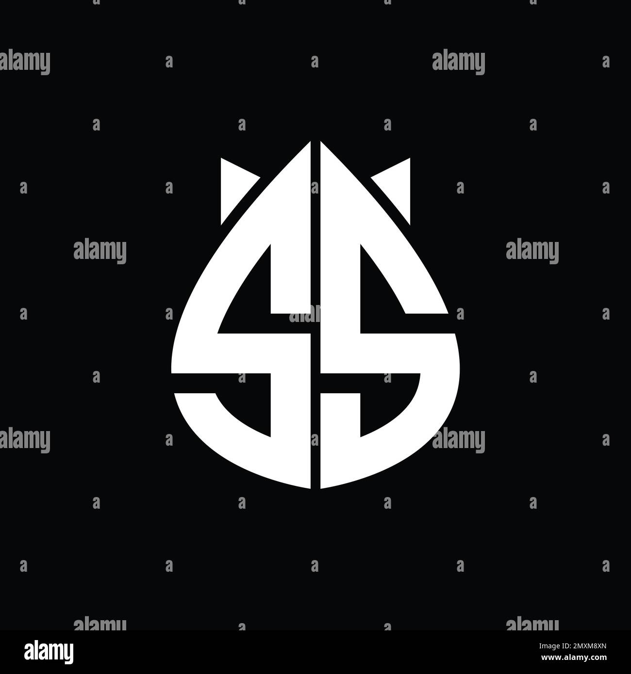 SS Logo monogram drops crown abstract shape vector images design ...