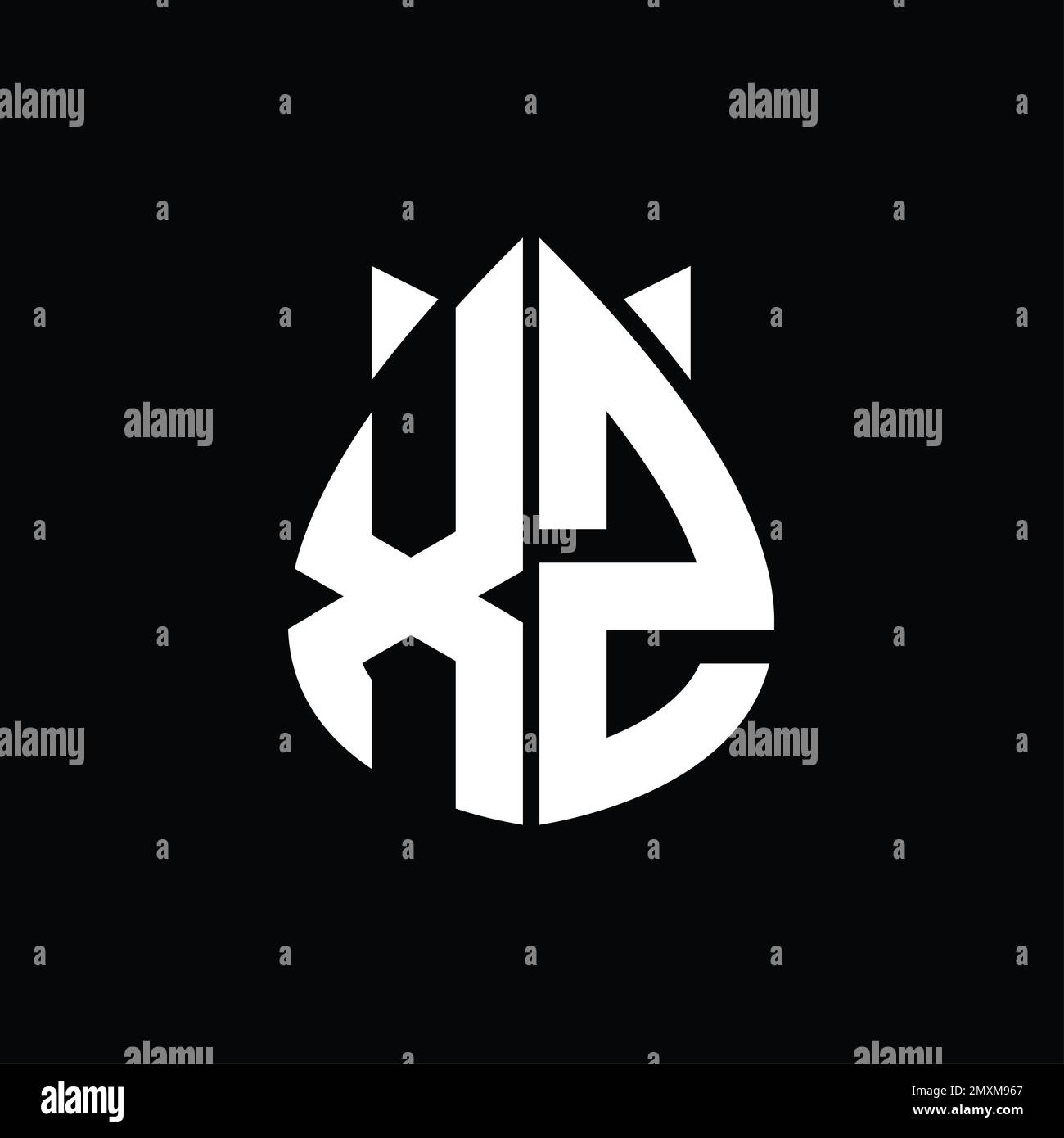 XZ Logo monogram drops crown abstract shape vector images design ...
