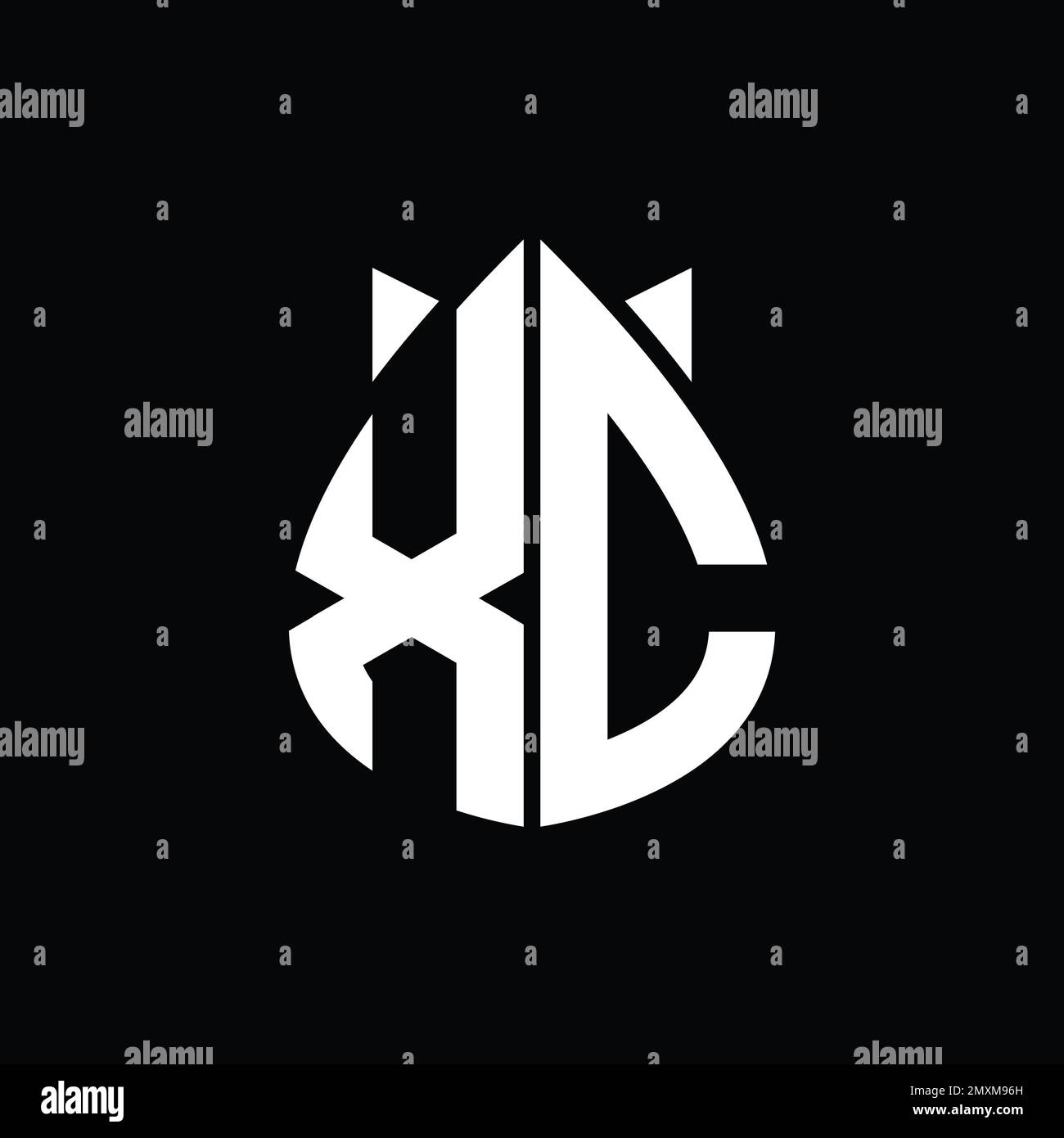 XC Logo monogram drops crown abstract shape vector images design ...