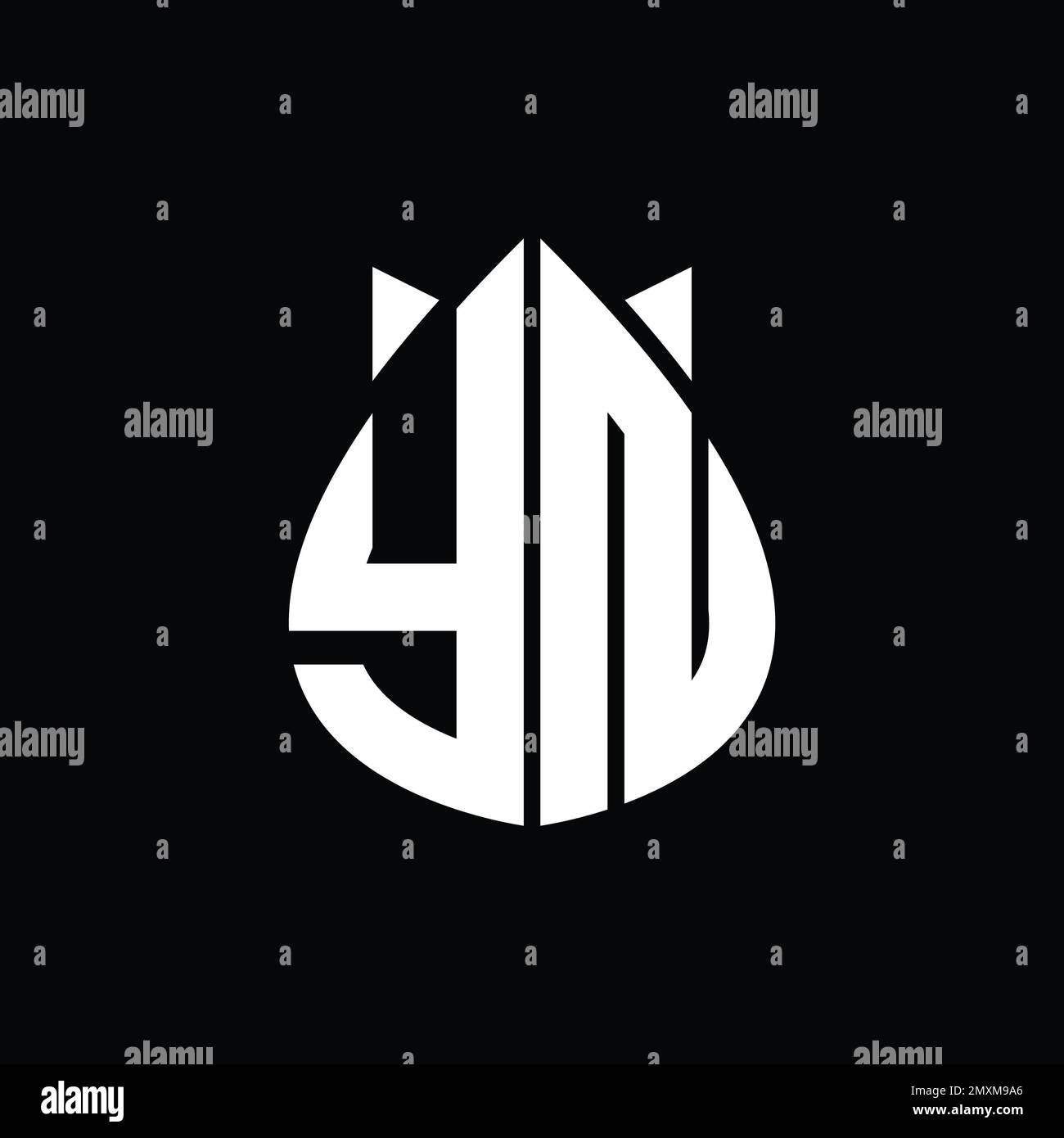 YN Logo monogram drops crown abstract shape vector images design ...