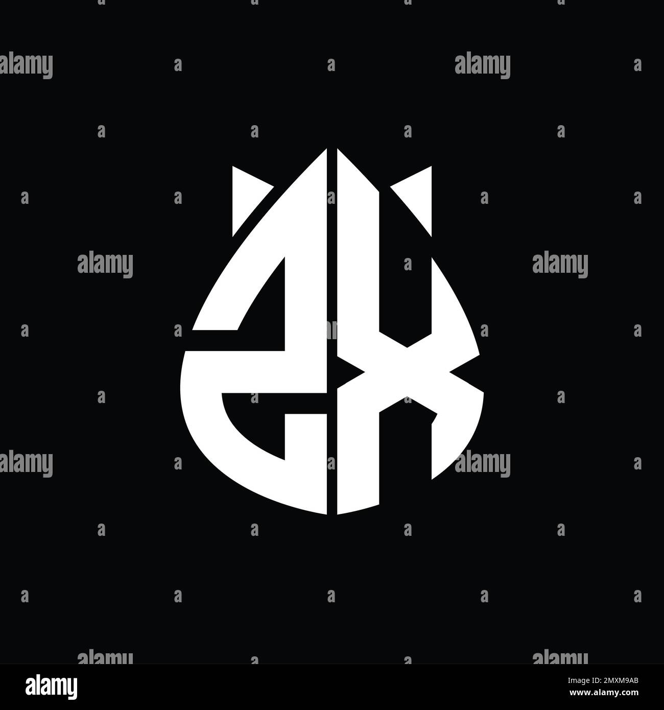 ZX Logo monogram drops crown abstract shape vector images design ...
