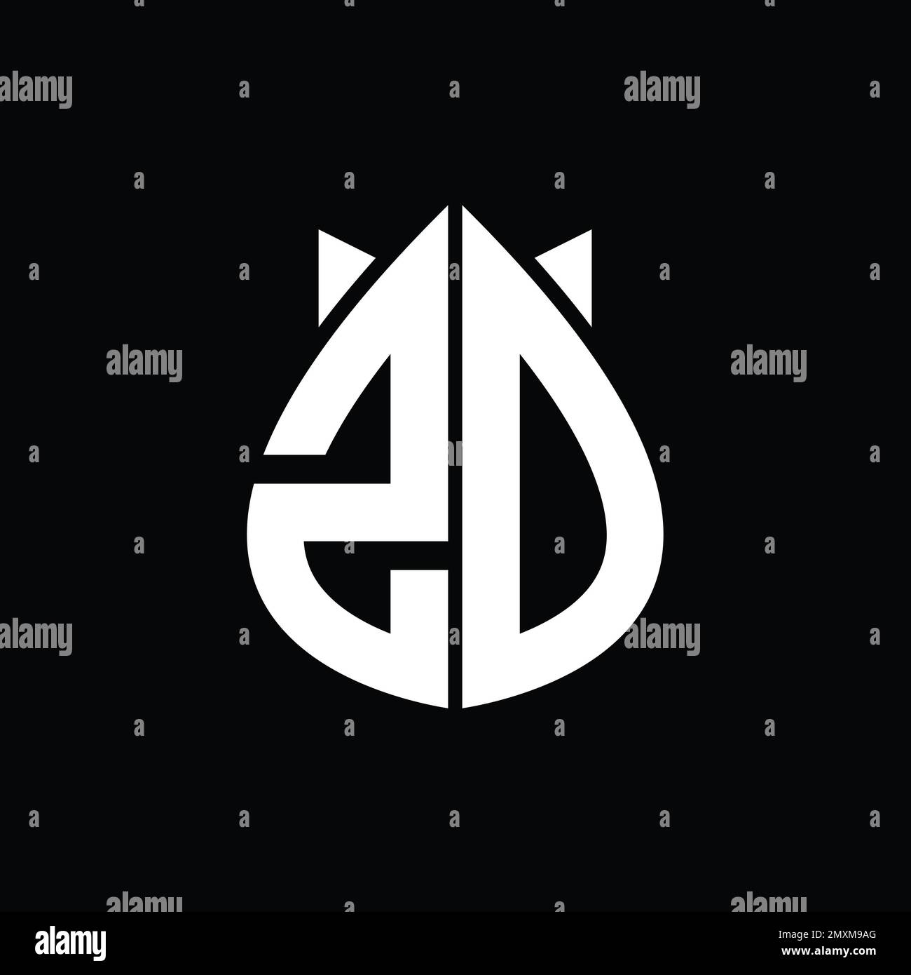 ZD Logo monogram drops crown abstract shape vector images design ...