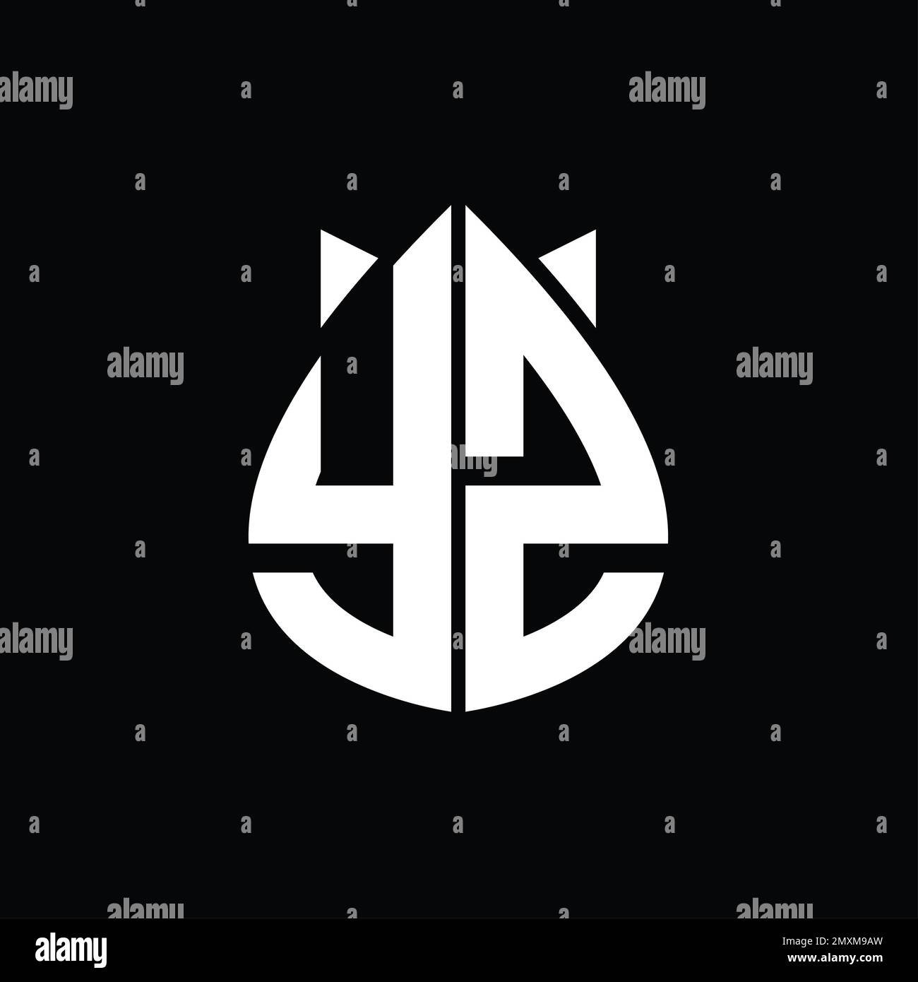YZ Logo monogram drops crown abstract shape vector images design ...