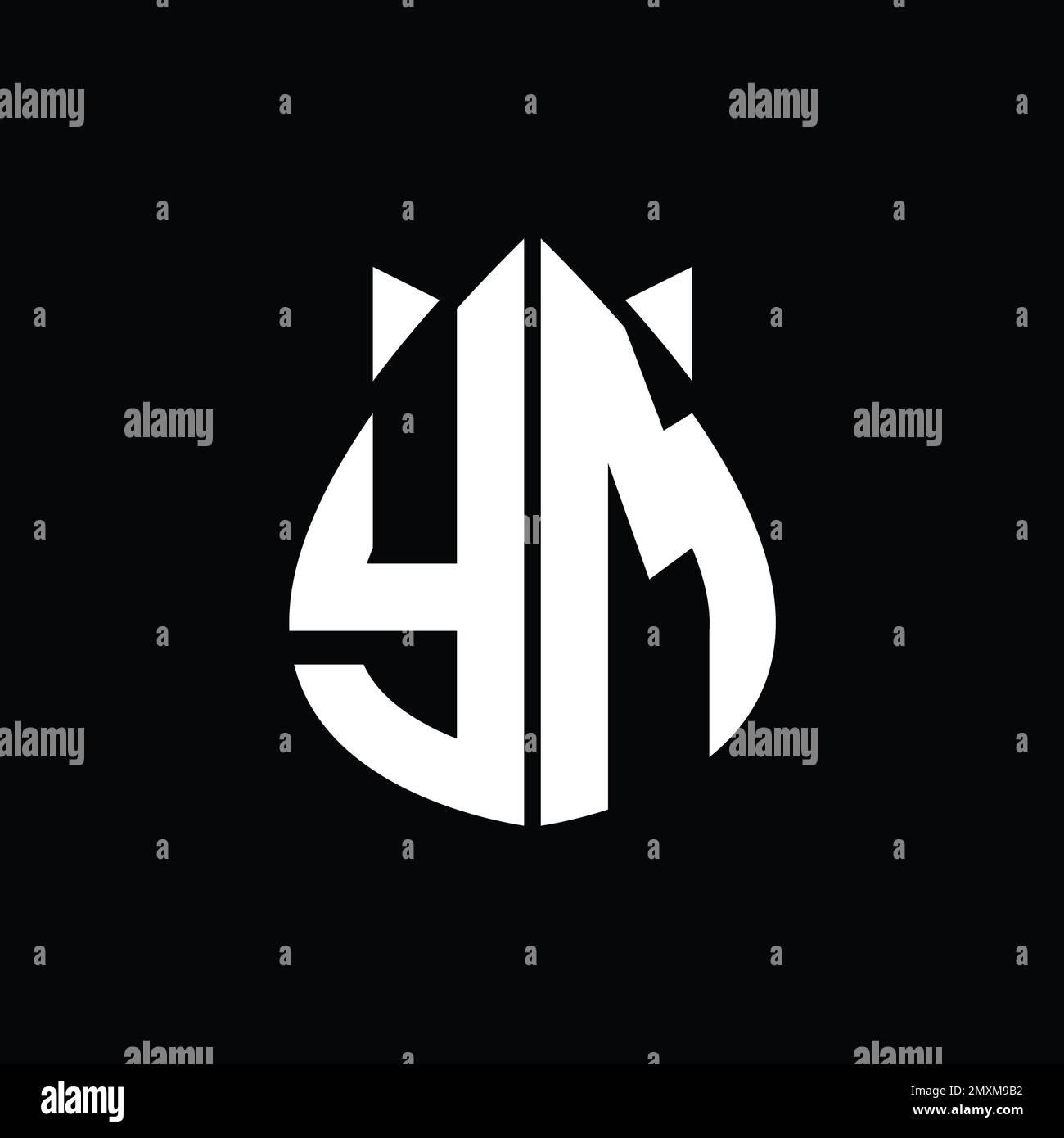 YM Logo monogram drops crown abstract shape vector images design ...