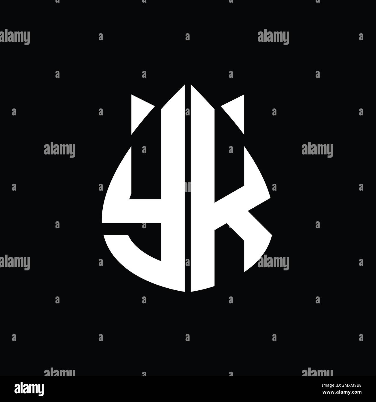 YK Logo monogram drops crown abstract shape vector images design ...